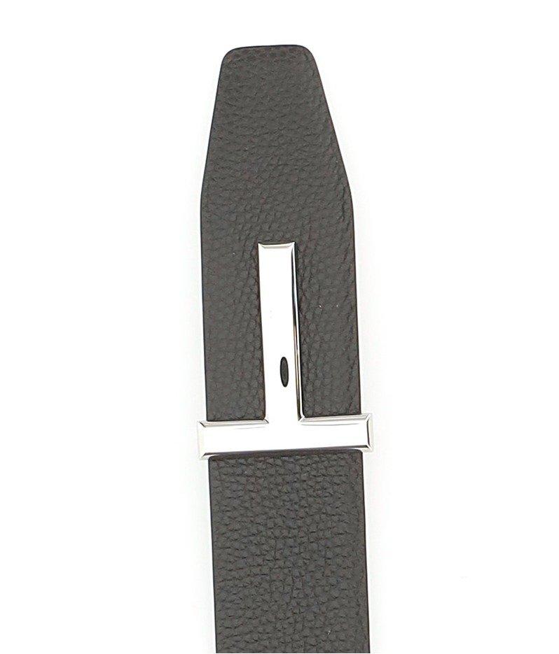 Tom Ford T Grainy Leather Belt In Brown