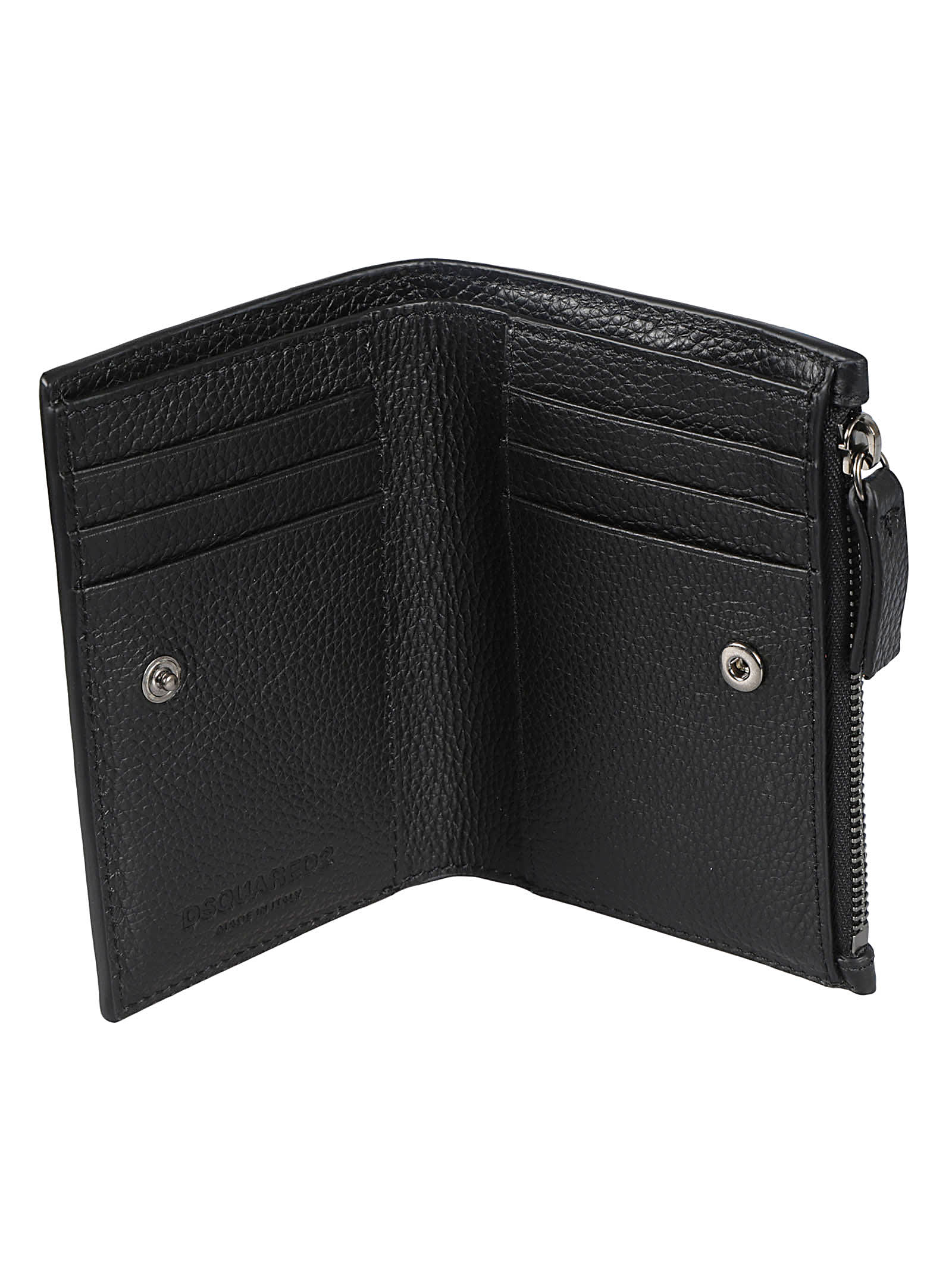 Shop Dsquared2 Zip-buttoned Wallet In Nero