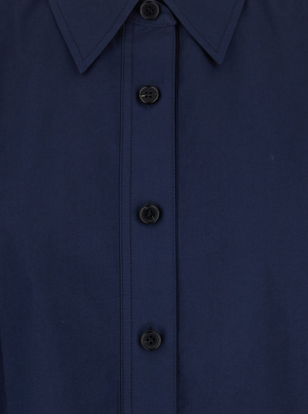 Low Classic Blue Shirt With Pointed Collar And Turned Up Sleeves Sleeves In Cotton Woman In Blu