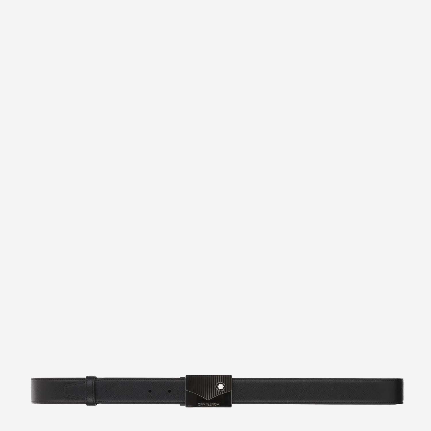 Montblanc Logo Engraved Buckle Belt In Black