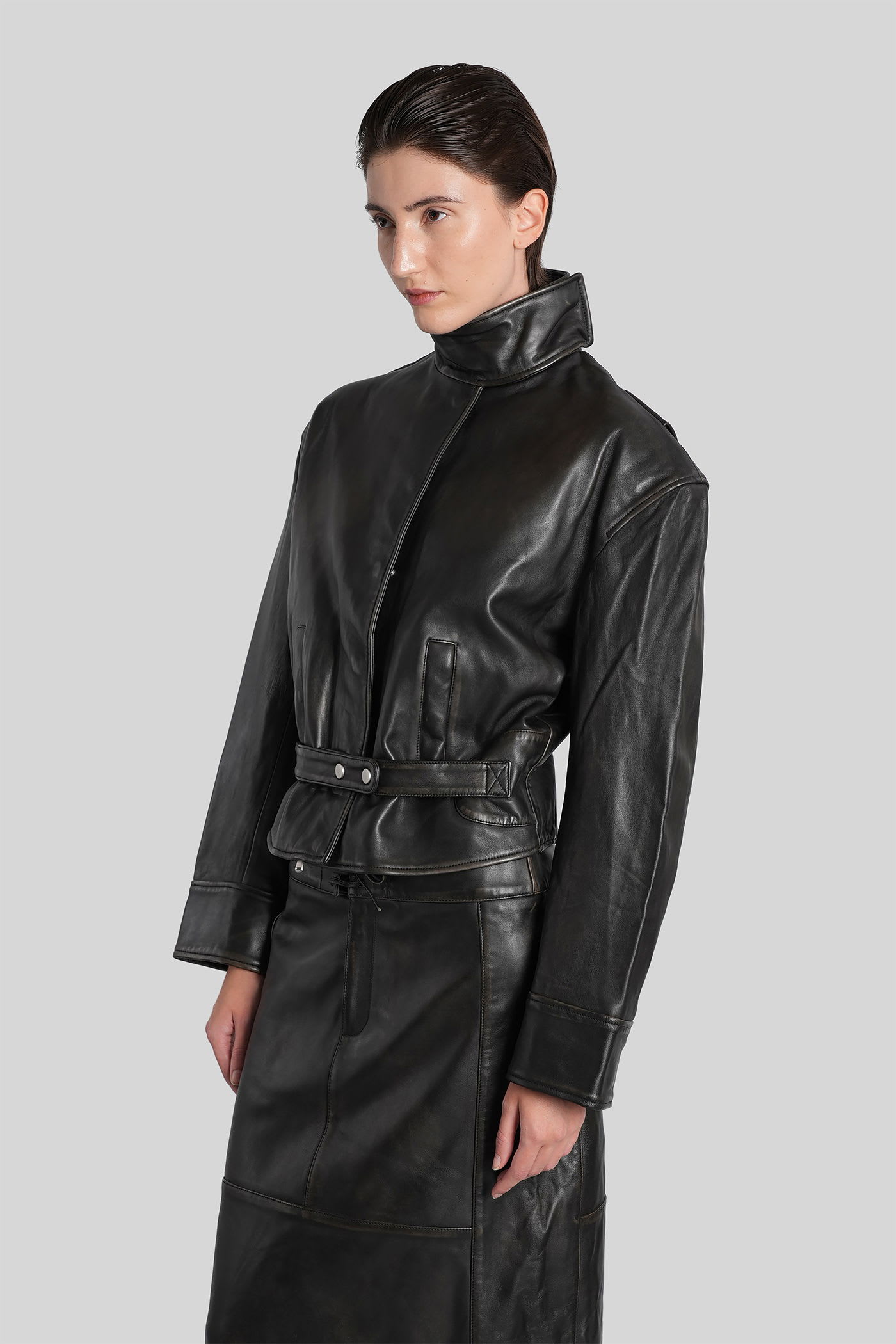 Christopher Esber Leather Jacket In Black Leather In Black