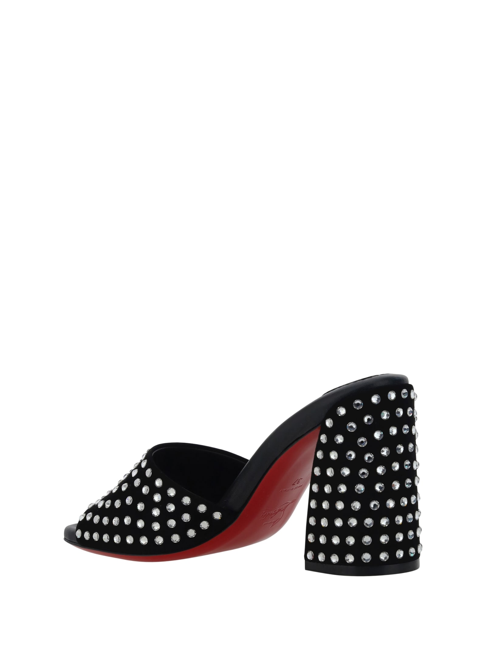 Shop Christian Louboutin Jane Strass Sandals In Black/cry