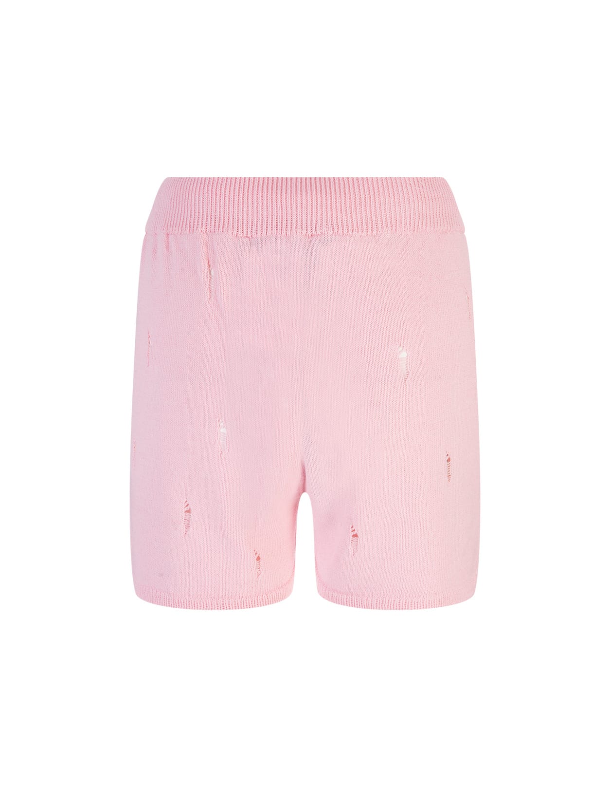 Shop Barrow Pink Shorts With All-over Tears In Light Pink