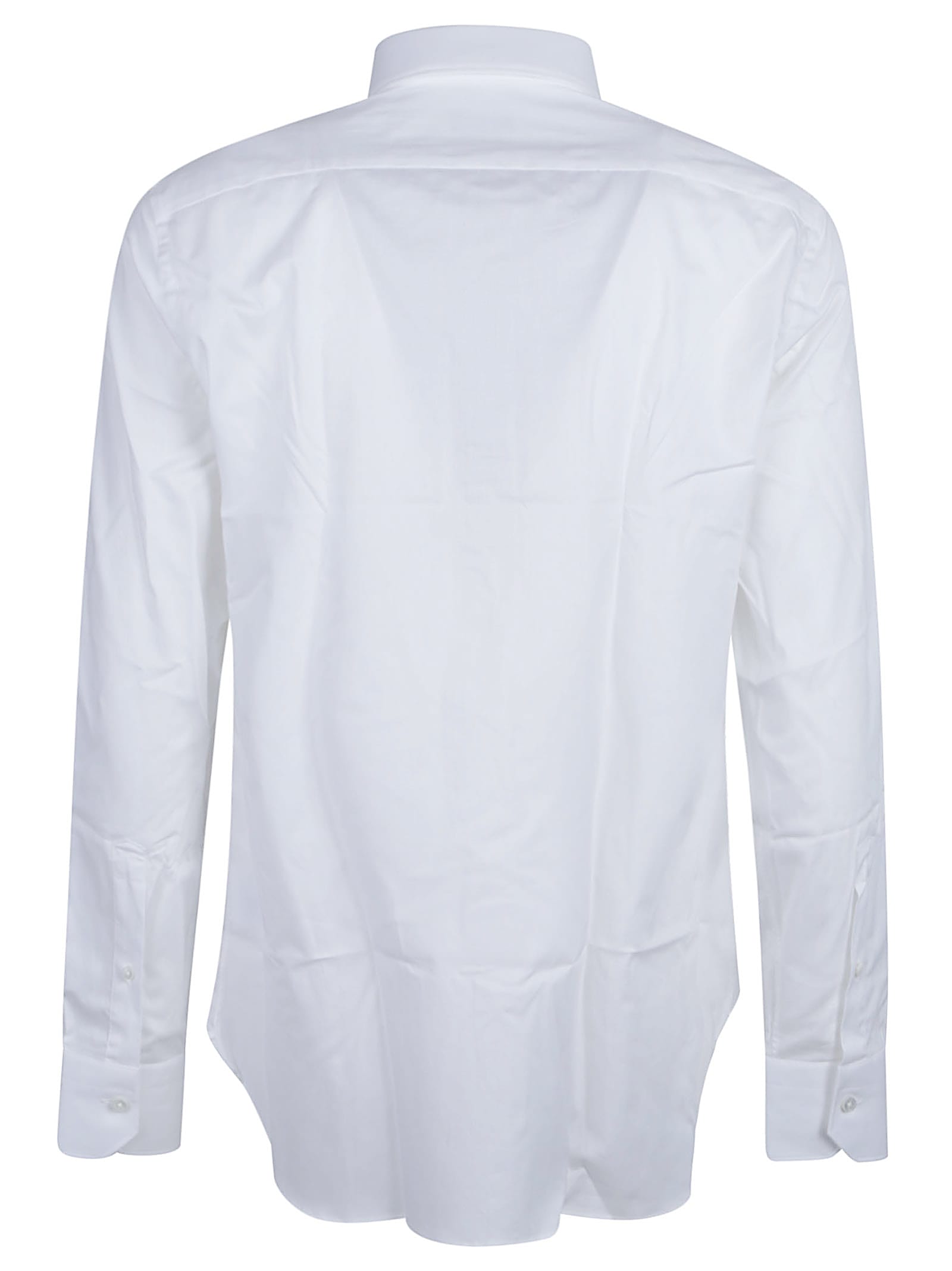 Zegna Micro Striped Trecapi Tailored Fit Long Sleeve Shirt In White