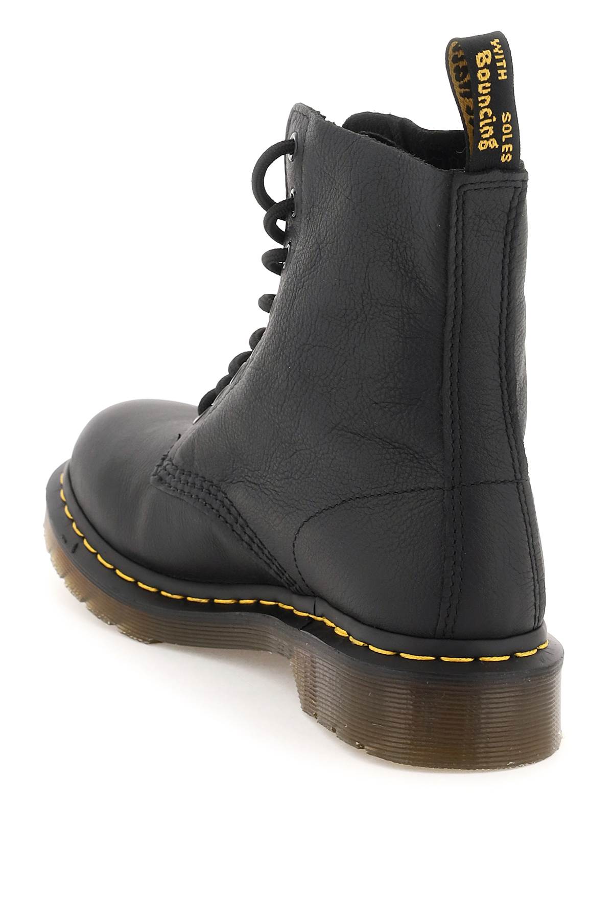 Dr. Martens' 1460 Bex Combat Boots In Black Leather In Black Virginia