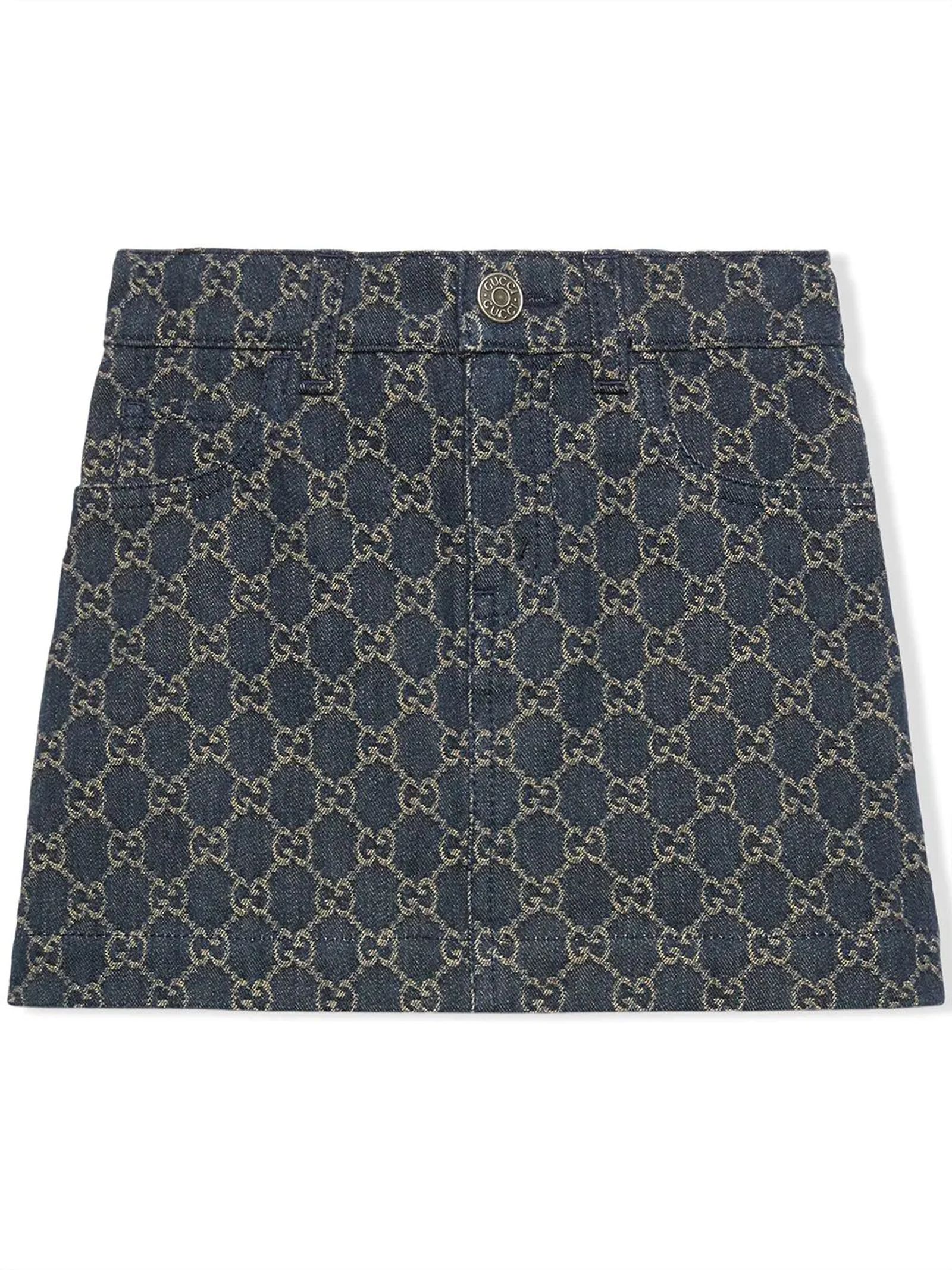 Gucci Blu Cotton Skirt