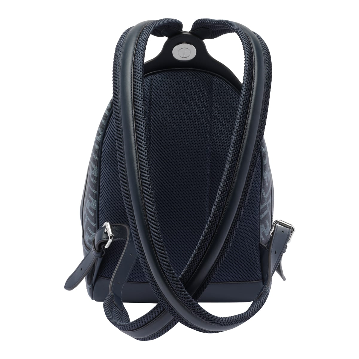 Fendi Blue Chiodo Diagonal Small Backpack In Denim Blu+blu Scr+p