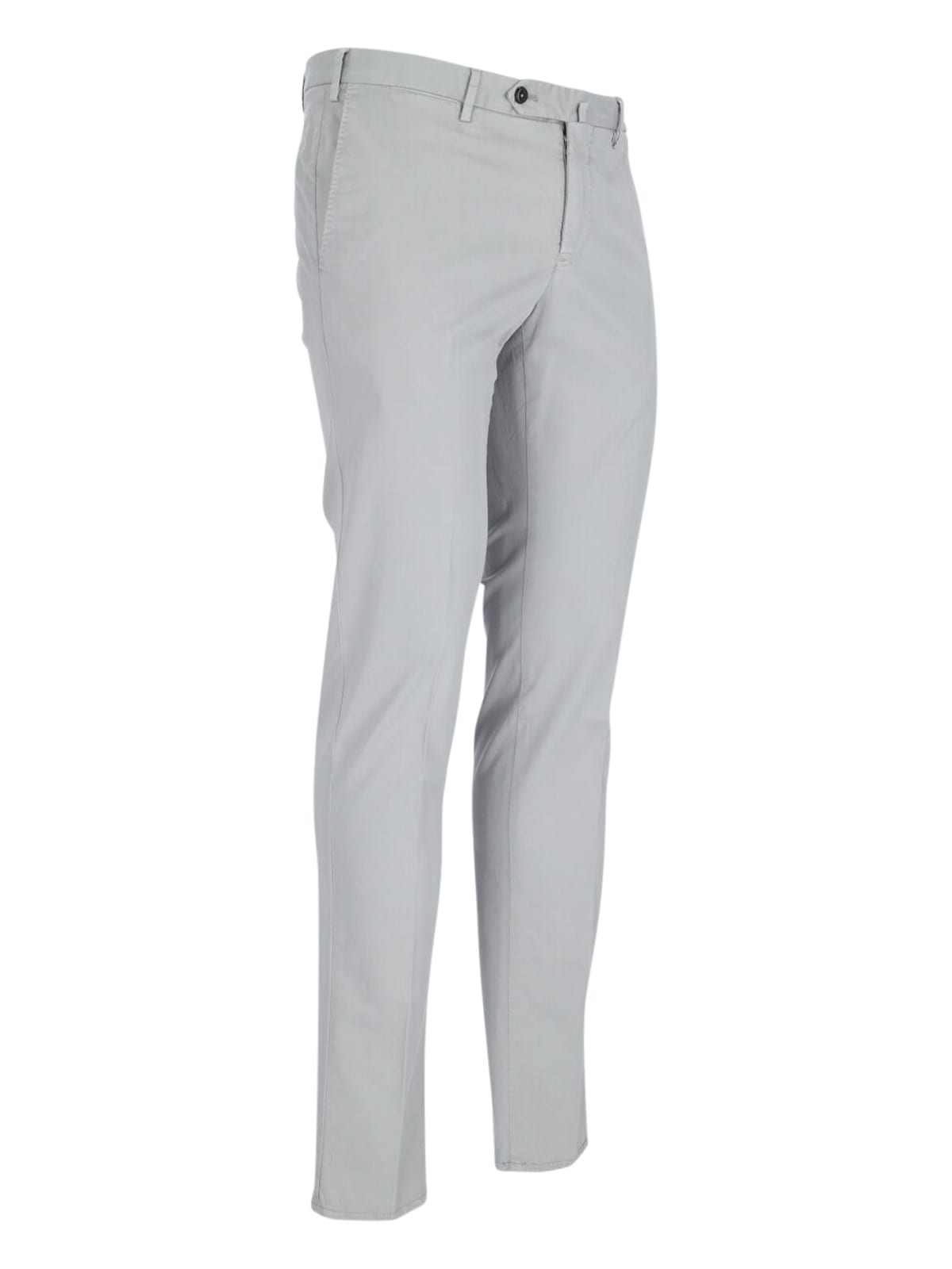 Pt Torino Superslim Grey Chinos With Straight Leg In Gray
