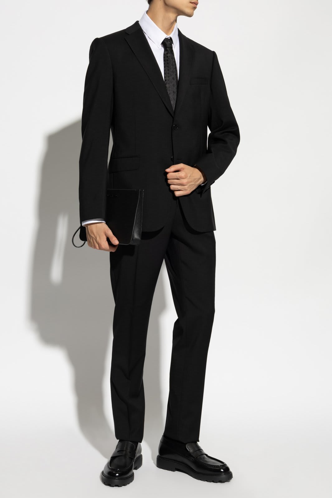 Shop Emporio Armani Wool Suit In Black