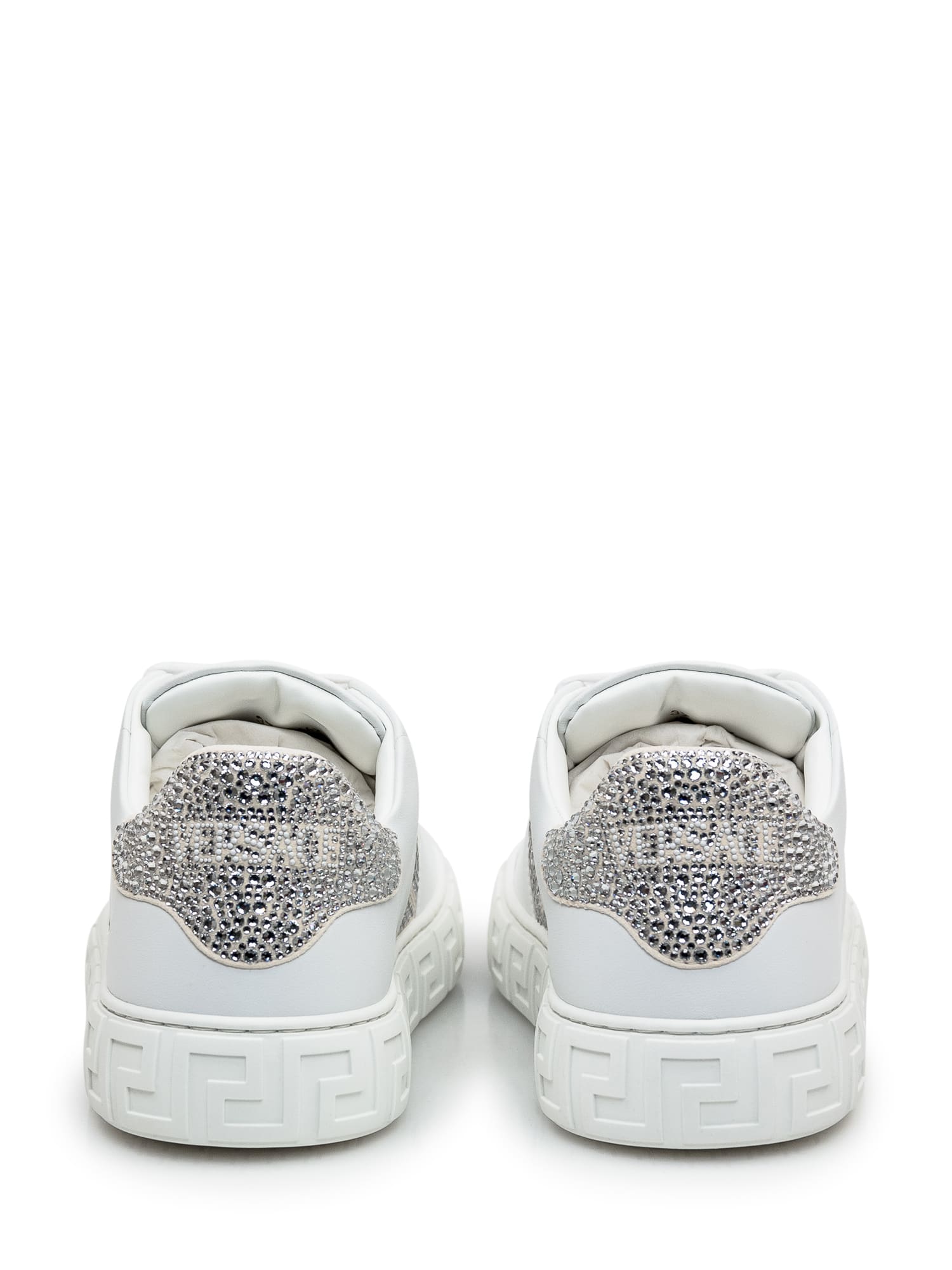 Shop Versace Greca Sneaker In White