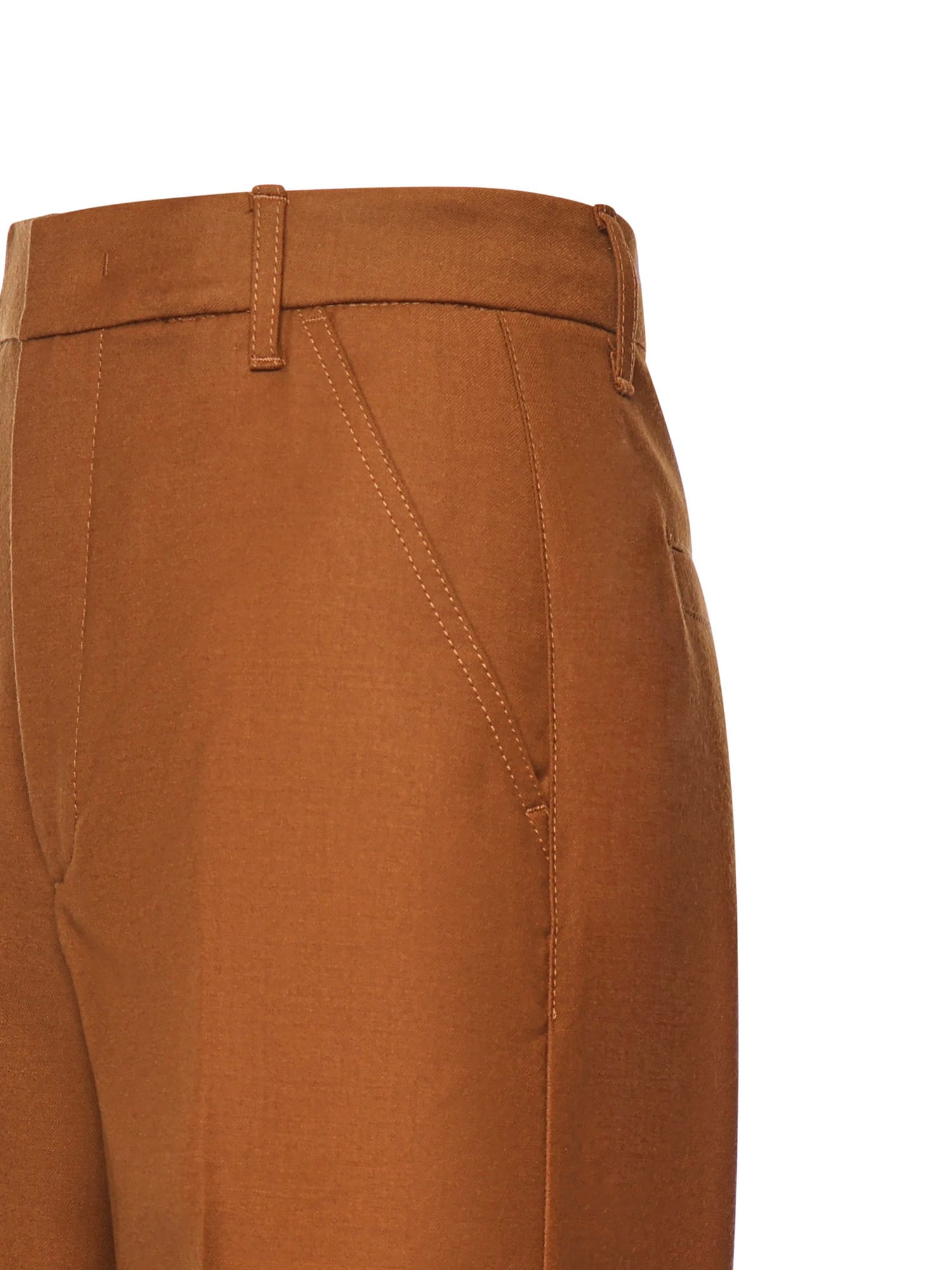 Dondup Belt Loops Wide Trousers In Brown
