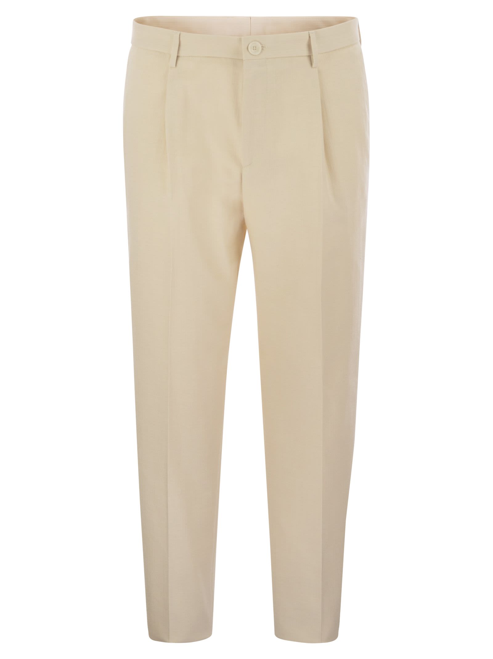 Shop Tagliatore Stretch Cotton-blend Trousers