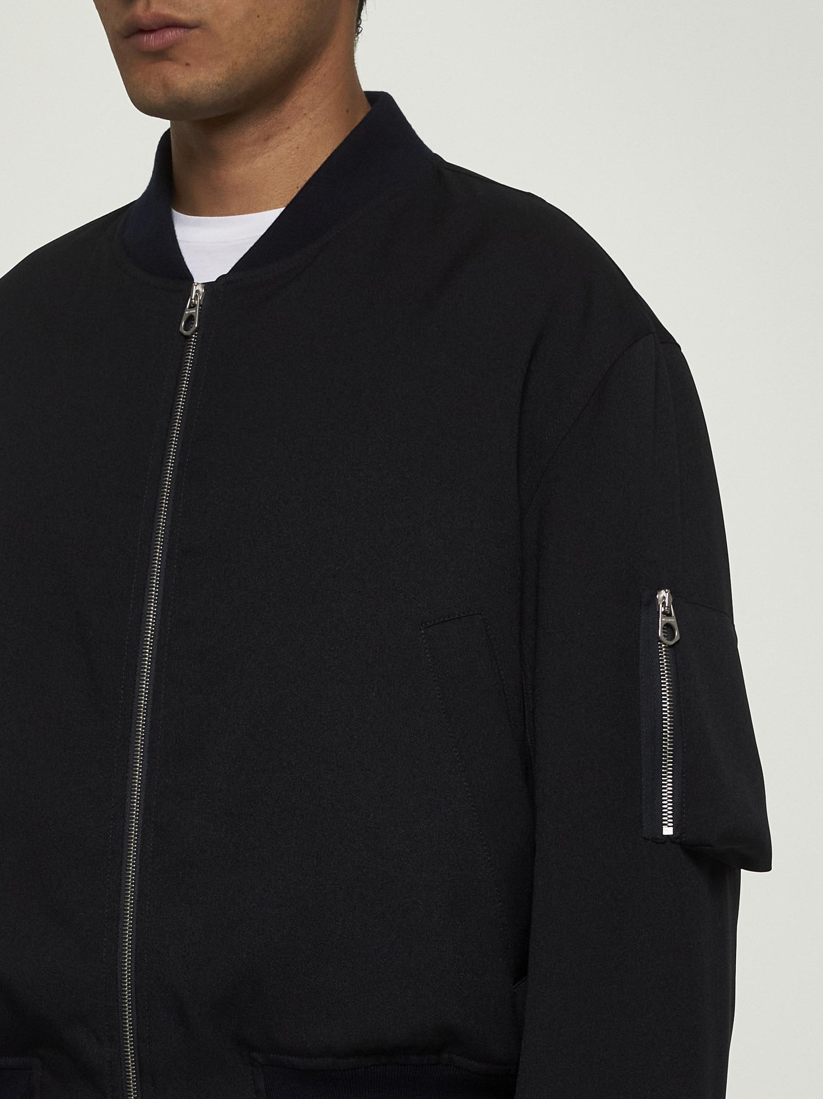 Jil Sander Navy Padded Bomber Jacket In Blue