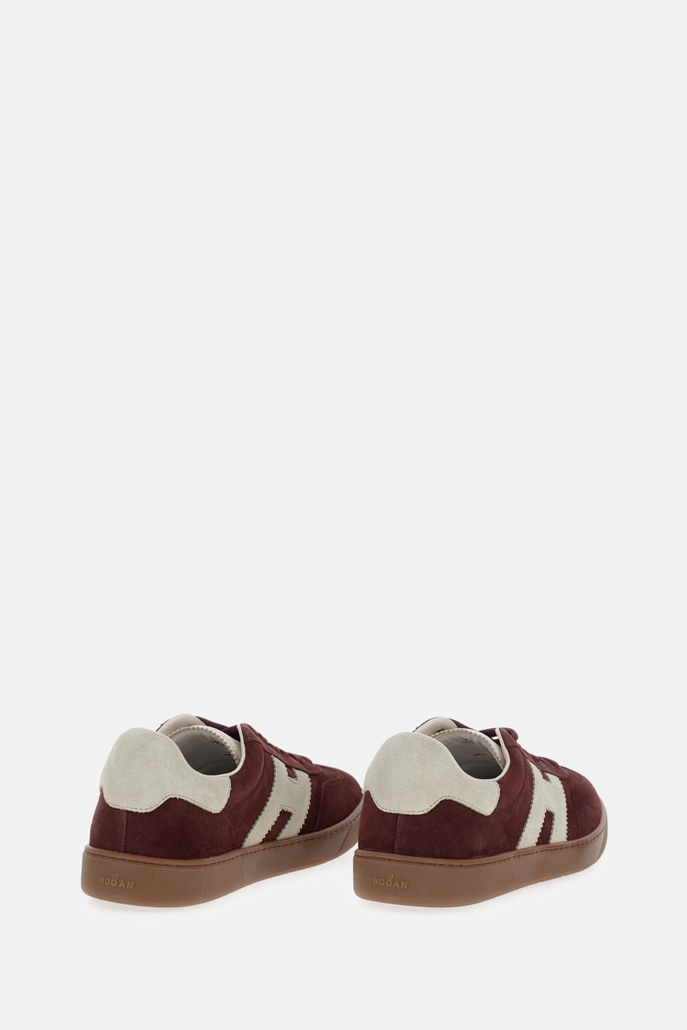 Hogan Stylish Leather Sneakers Suede Finish In Burgundy