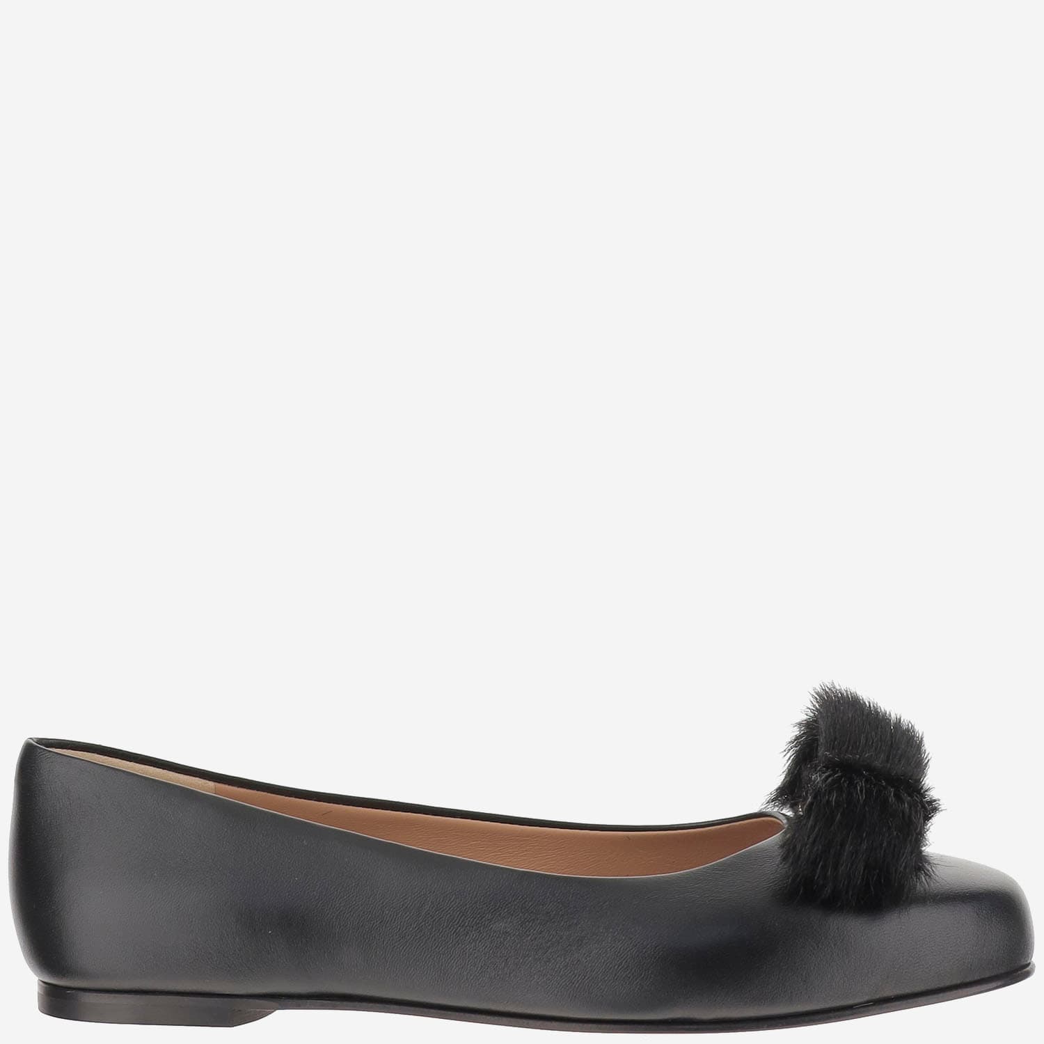 Leather Bow Ballet Flats