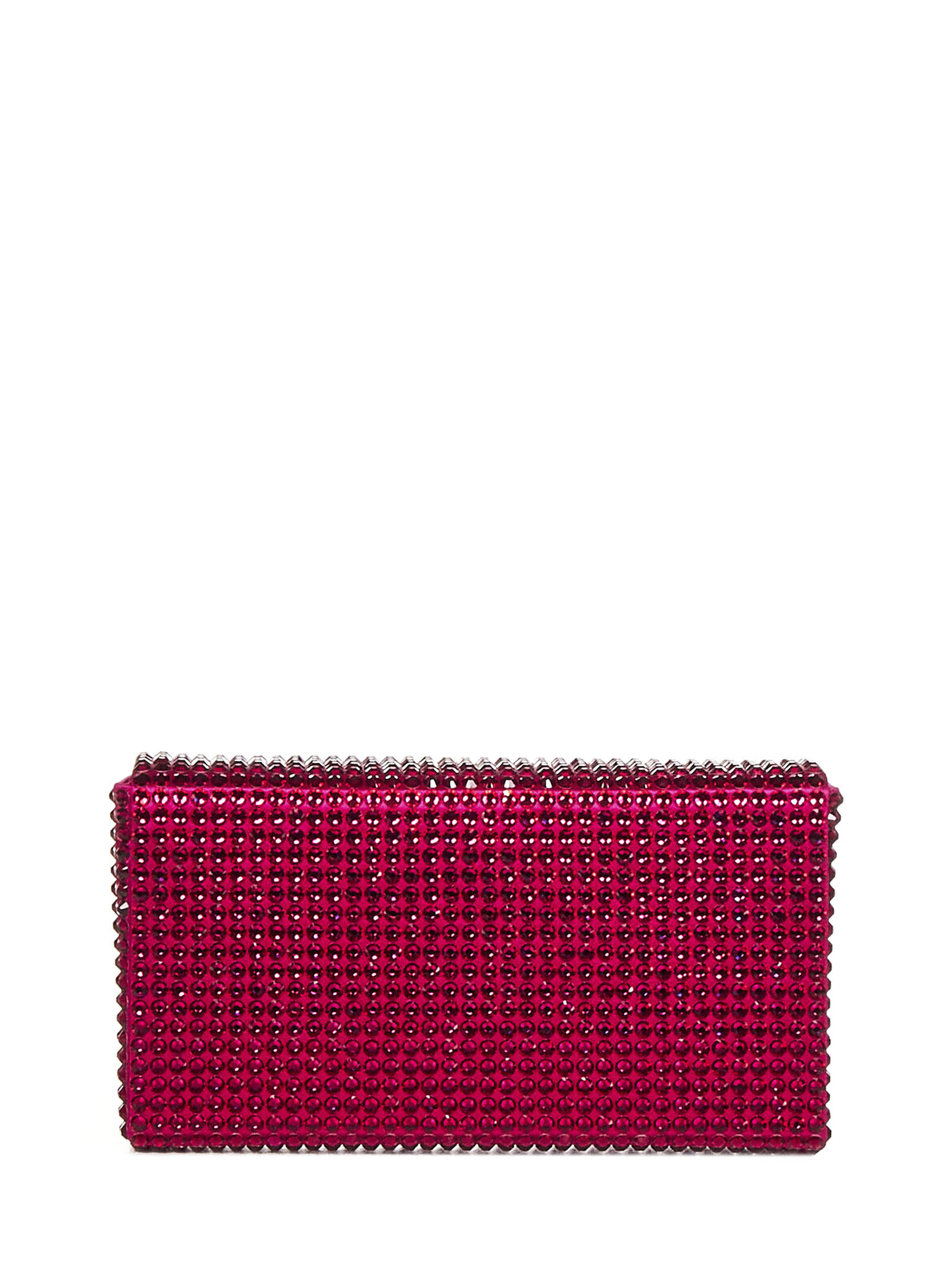 Shop Amina Muaddi Super Amini Paloma Clutch In Red