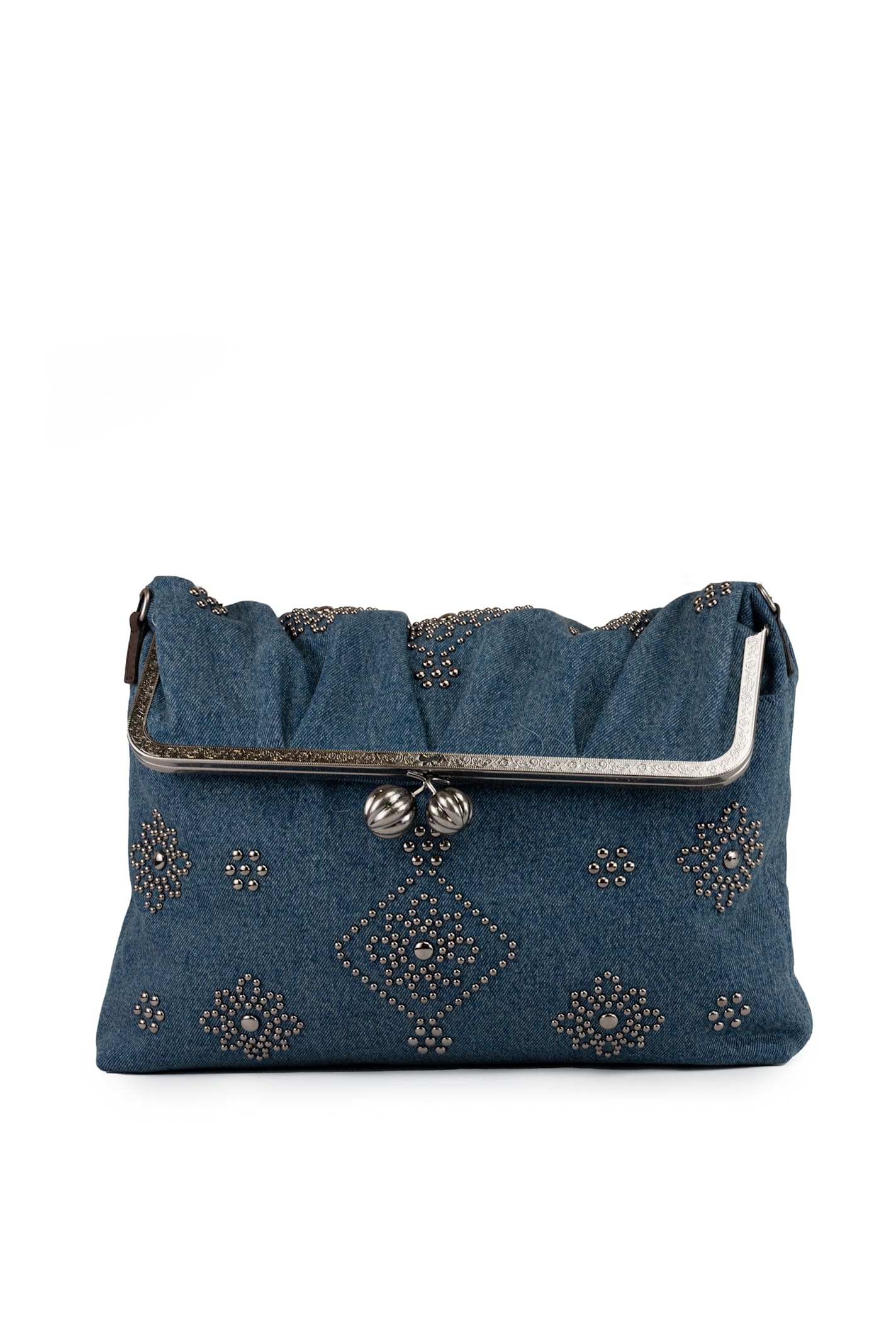 Shop Weekend Max Mara Pasticcino Vanezza Bag In Denim And Studs In Blue