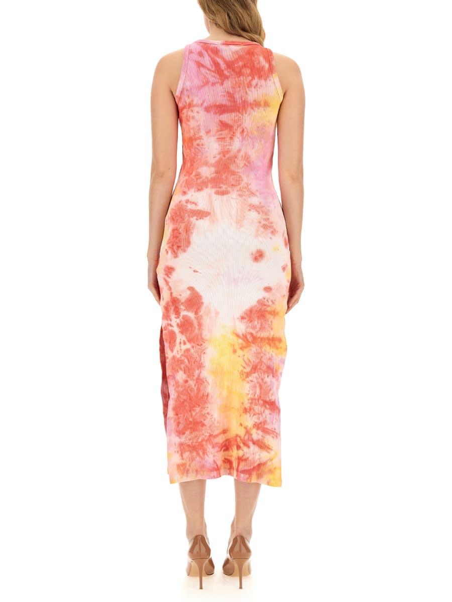 Shop Msgm Dress With Tie & Dye Treatment In Multicolour