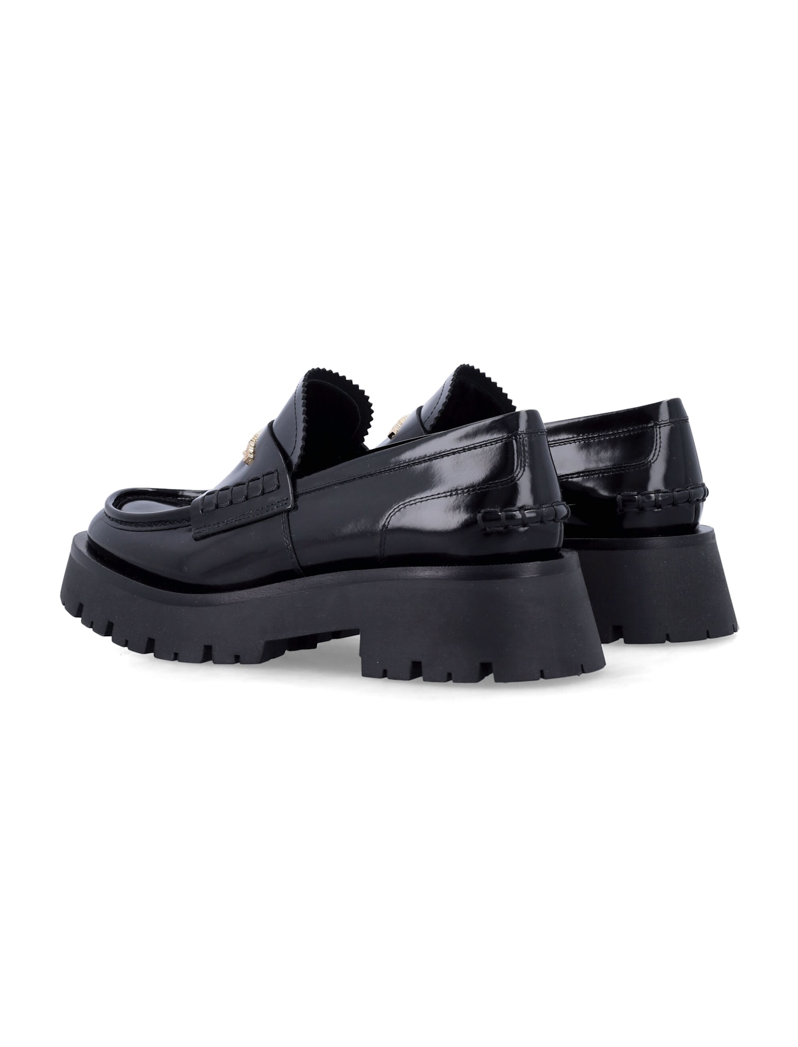 Alexander Wang Carter Mid-heel Leather Loafers In Black