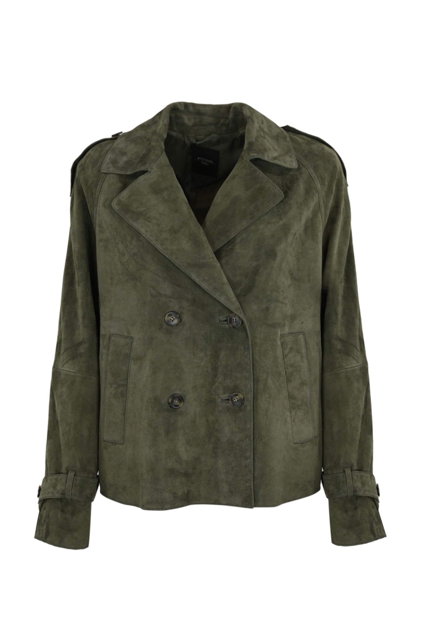 Oblato Double-breasted Jacket In Suede