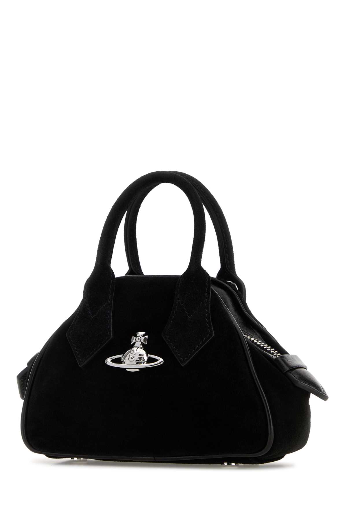 Vivienne Westwood Black Suede Mini Yasmine Handbag In Black