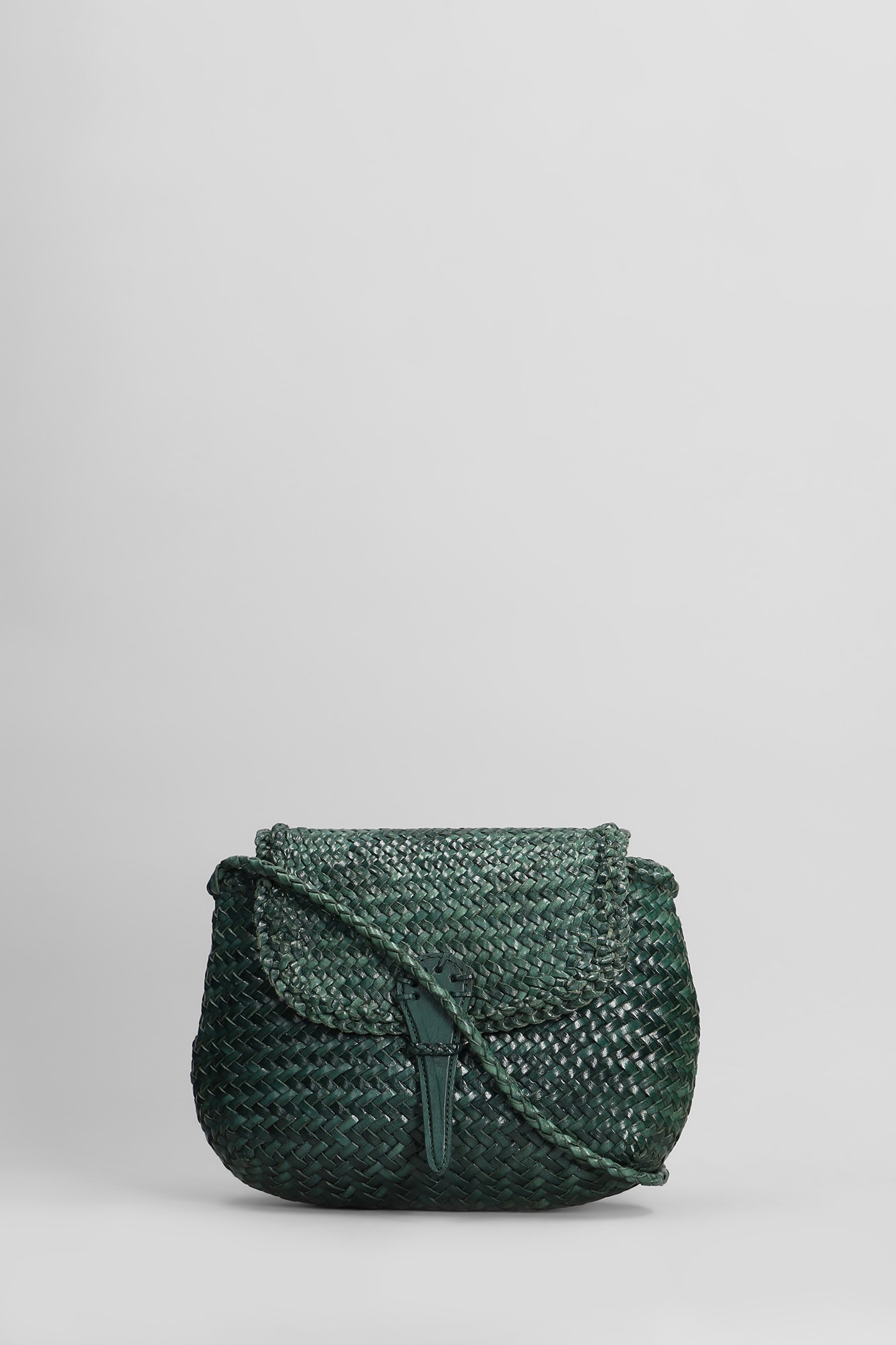 Miny City Shoulder Bag In Green Leather