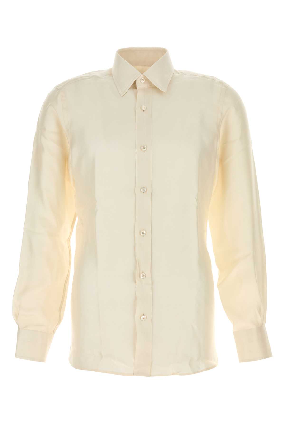 Shop Tom Ford Ivory Silk Shirt