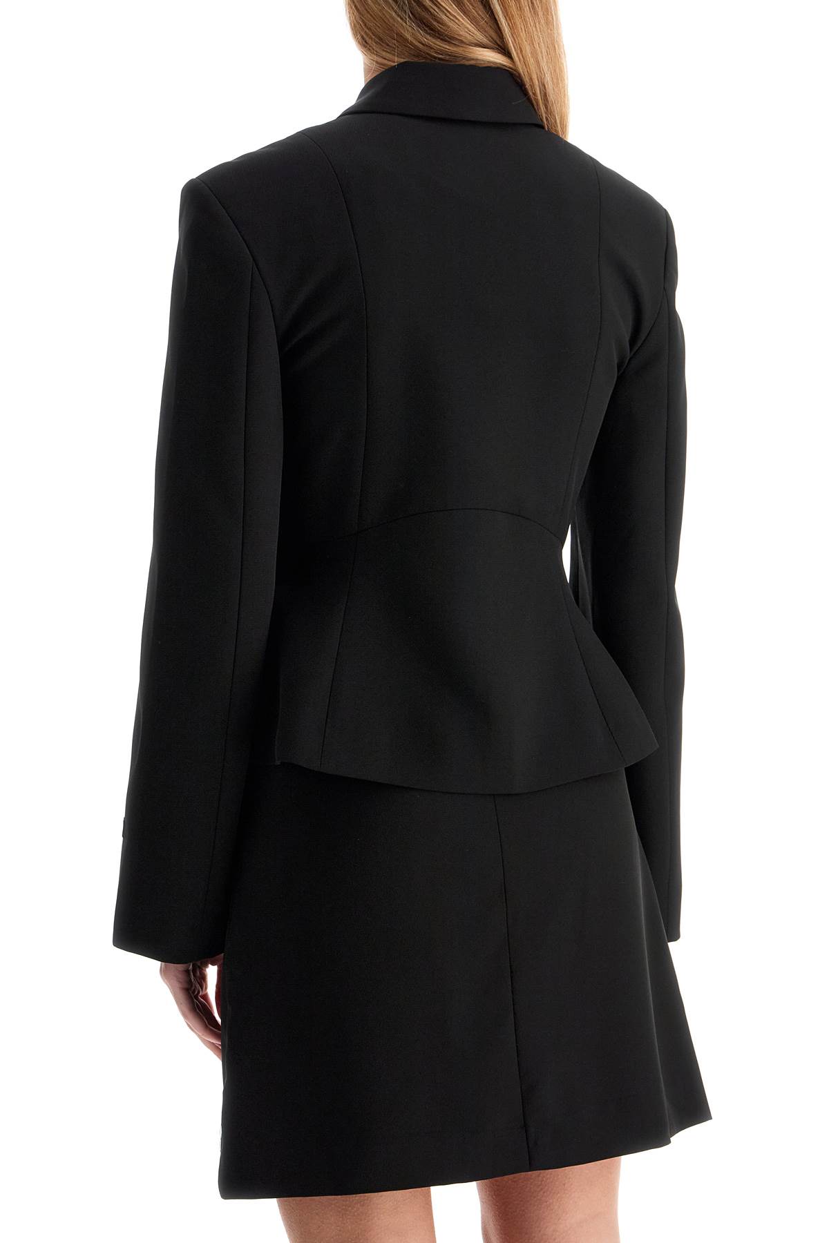 Shop Ganni Technical Twill Blazer For In Nero