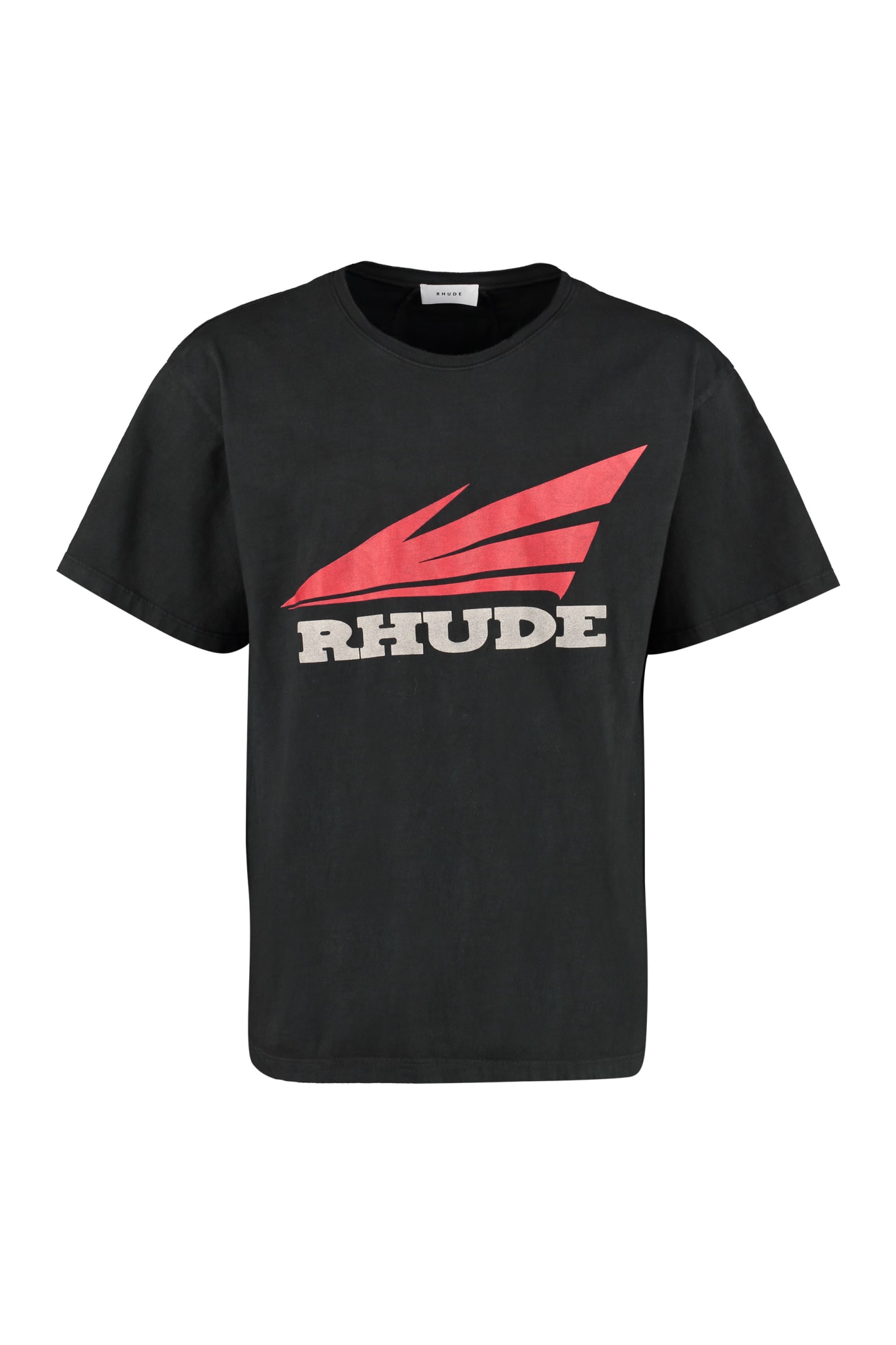 RHUDE PRINTED COTTON T-SHIRT,11253641