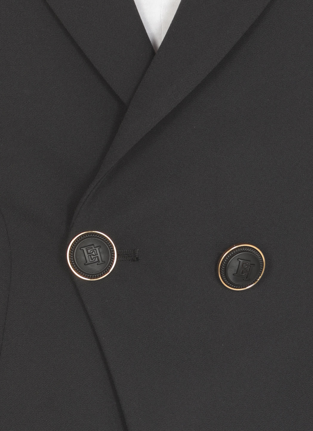 Elisabetta Franchi Crepe Blazer In Black