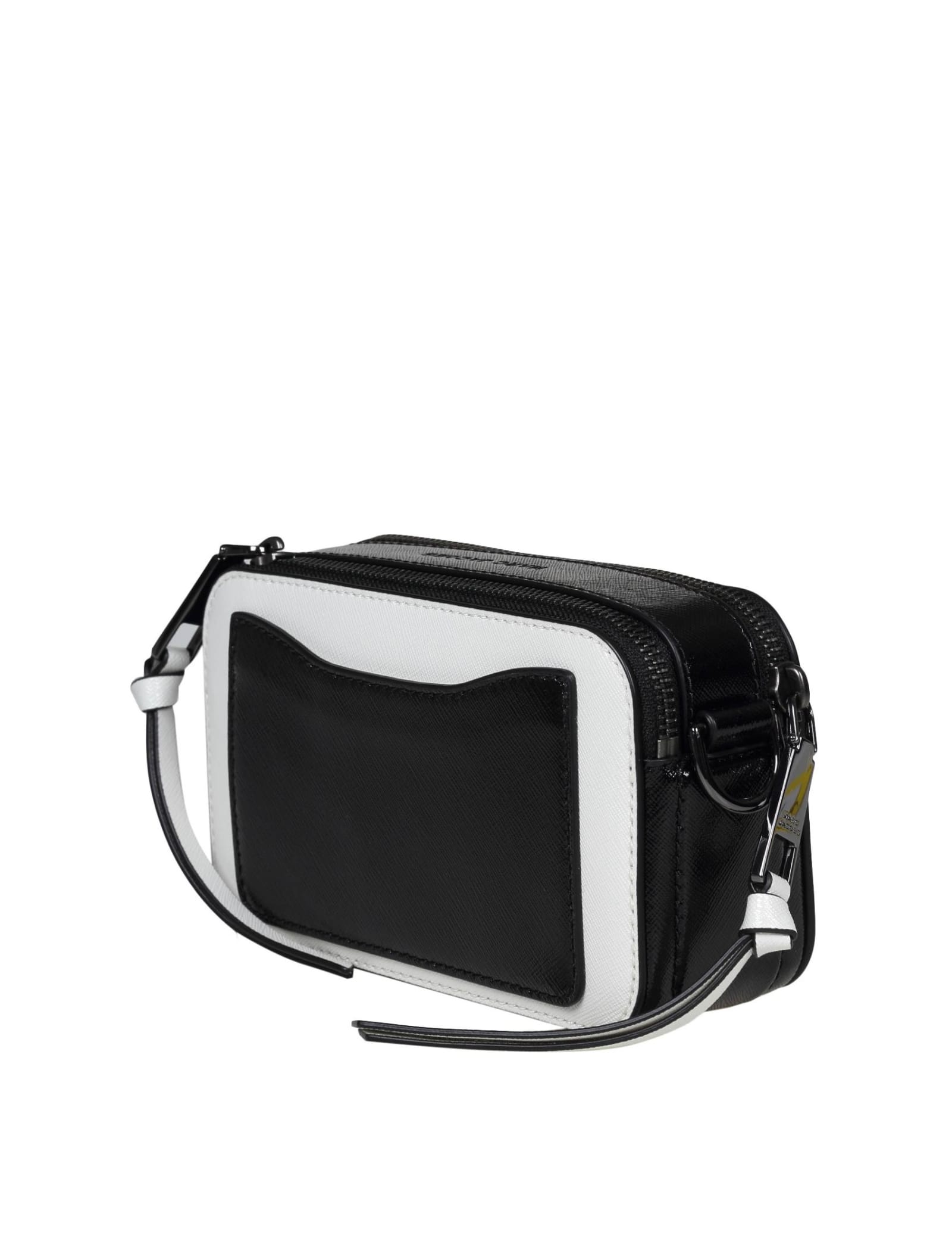 Marc Jacobs Snapshot Bag In Black Leather In Black/white