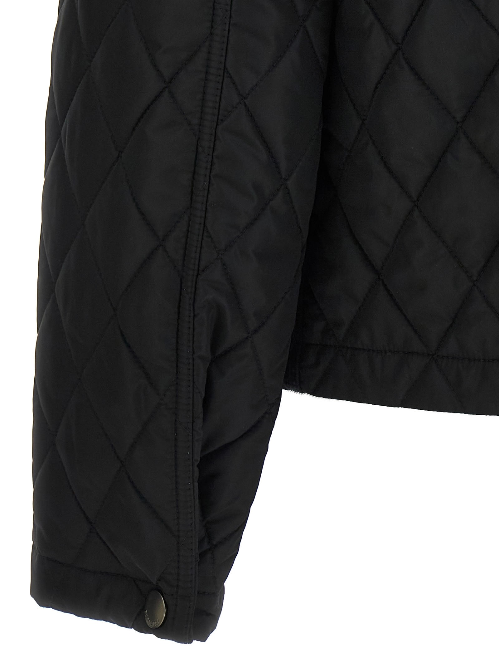 Burberry Quilted Nylon Cropped Jacket In Black