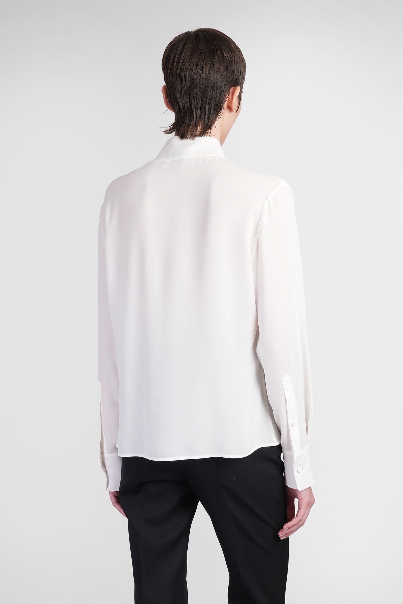 Alexander Mcqueen Shirt In Beige Silk In Gray