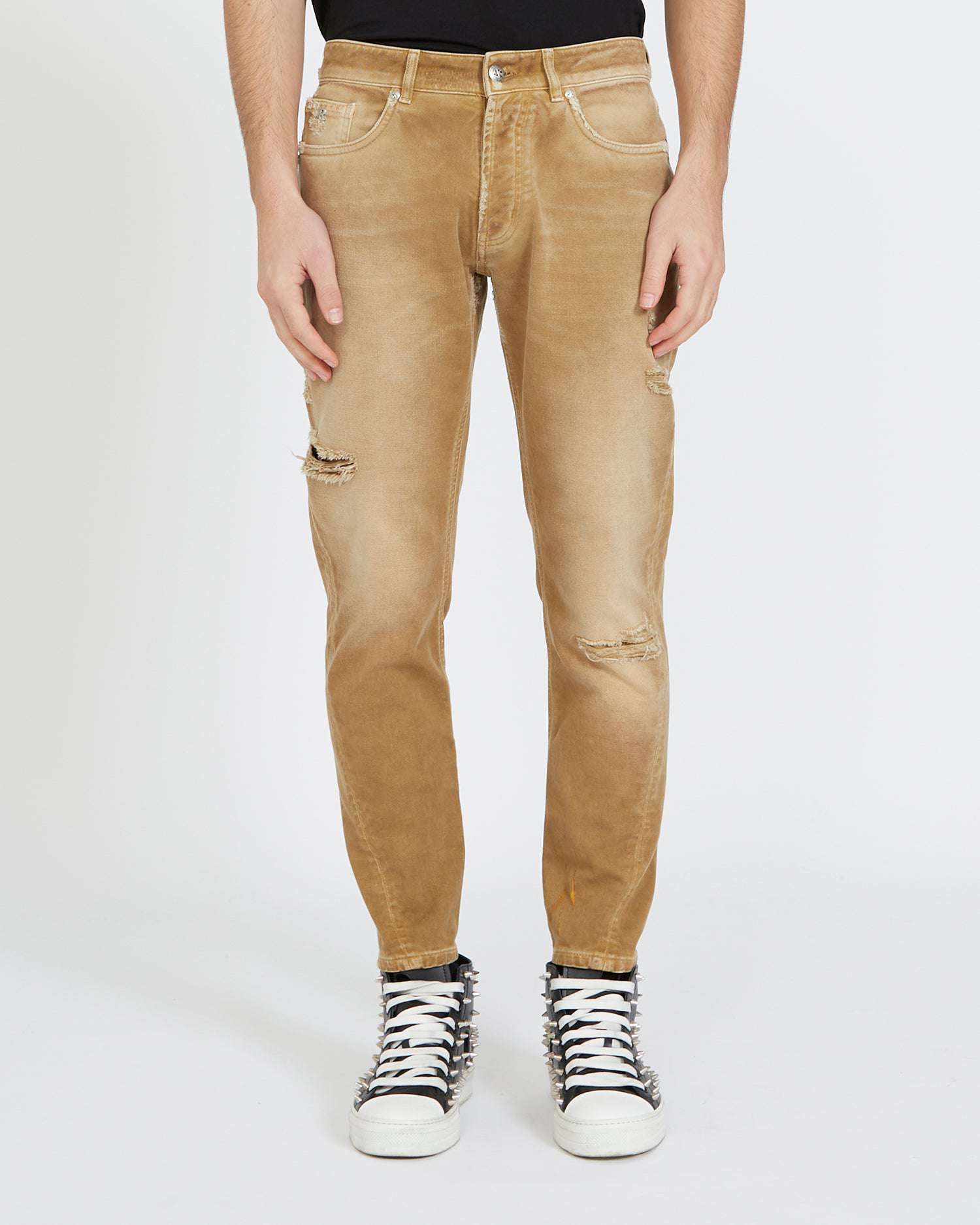 Shop John Richmond Slim Jeans In Camel