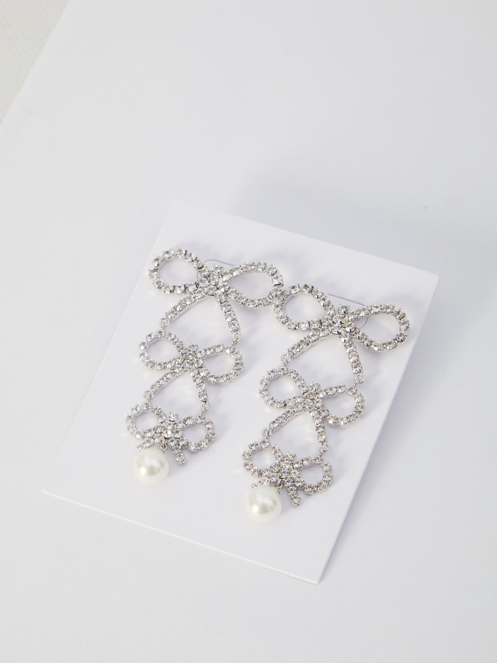 Tiered Crystal Bow Earrings