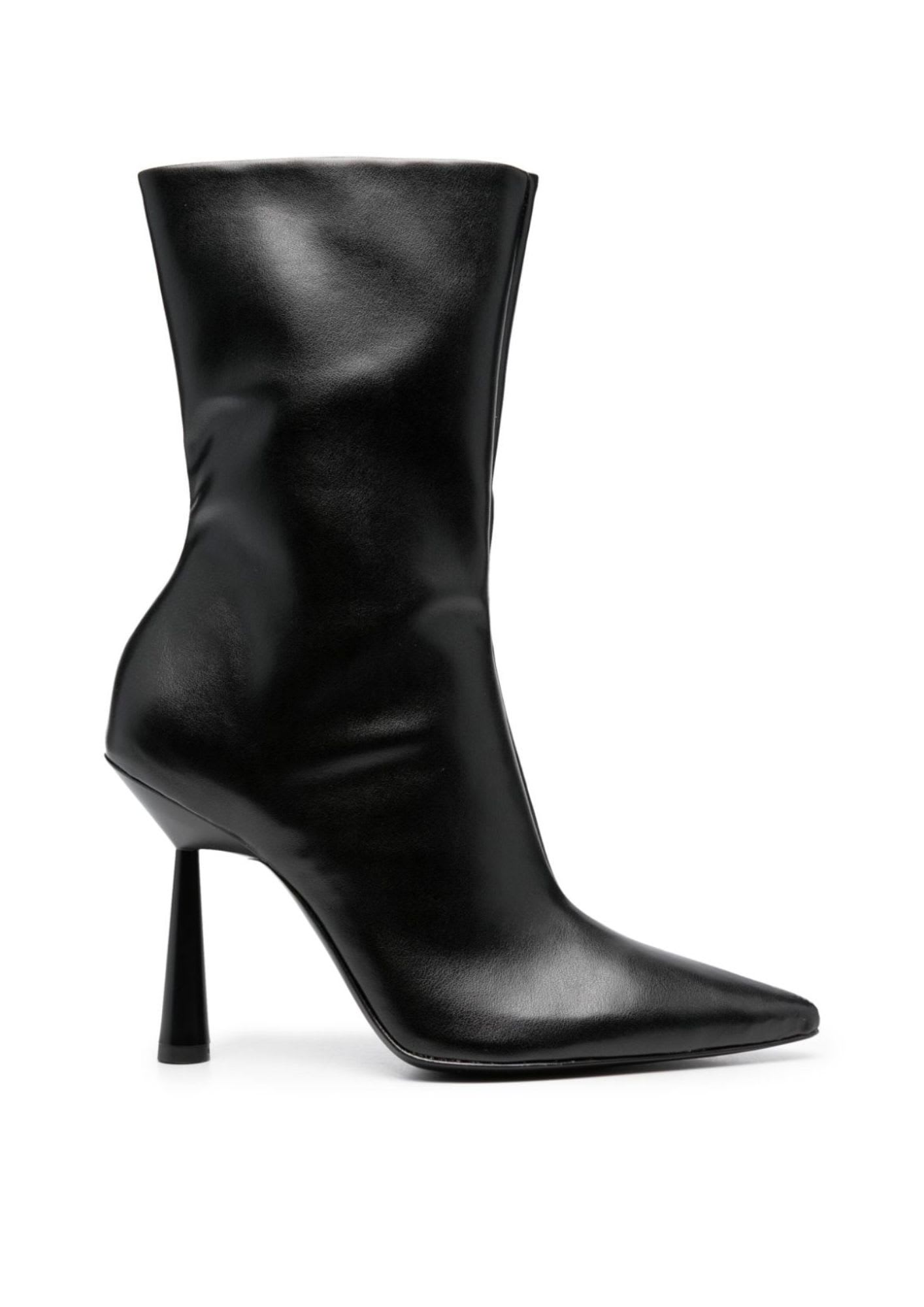 Gia Borghini Black Rosie 7 Boots In Black
