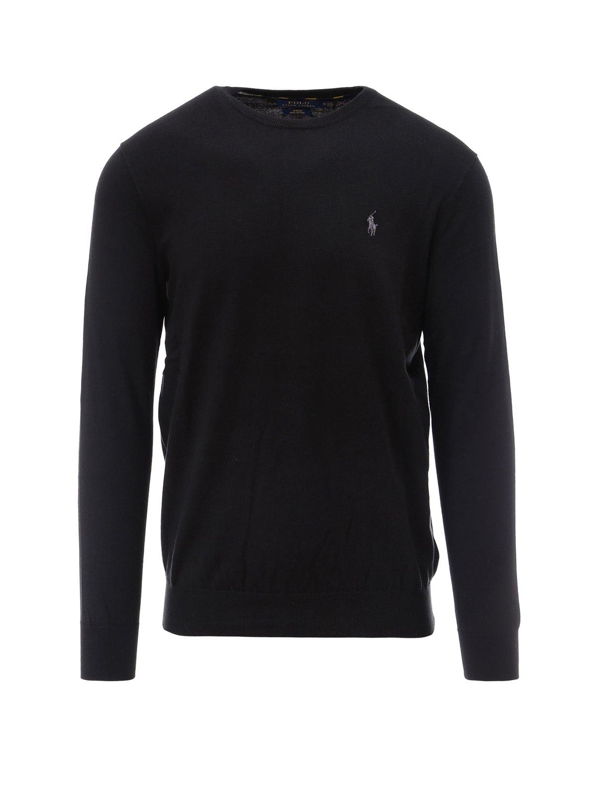 POLO RALPH LAUREN LOGO EMBROIDERED CREWNECK SWEATER