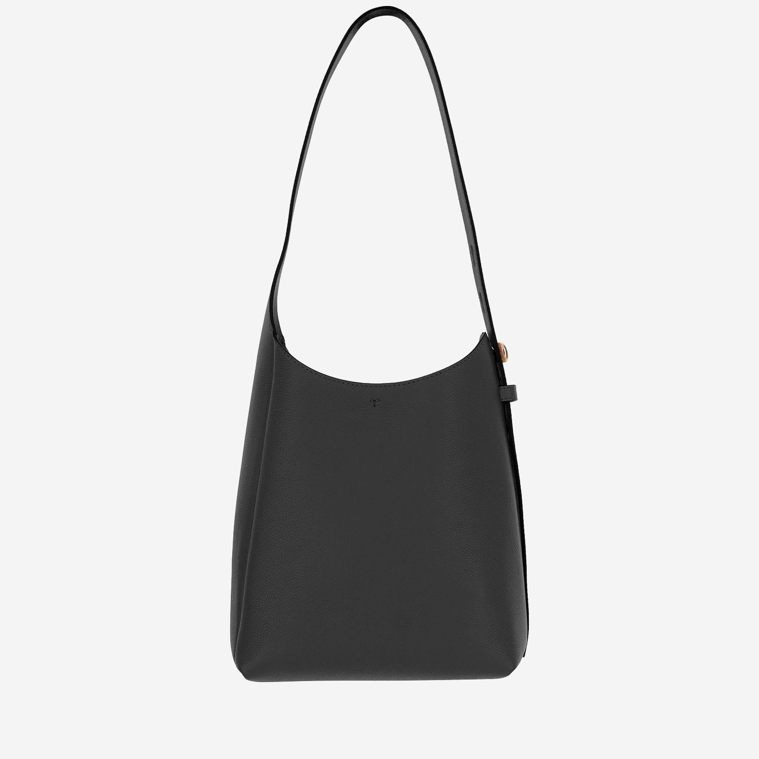 Tory Burch Small Leather Hobo Bag With Adjustable Strap In Black