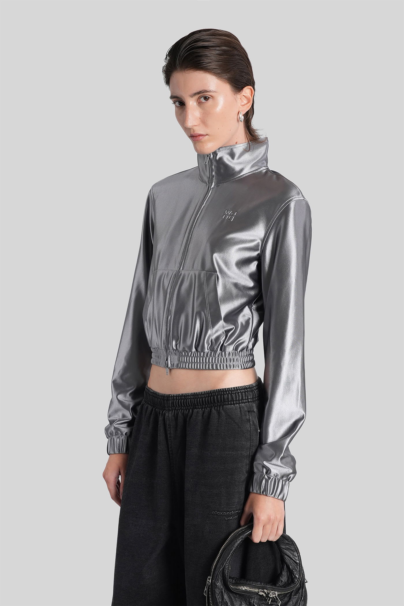 Alexander Wang Sweatshirt In Grey Polyester In Animal Print
