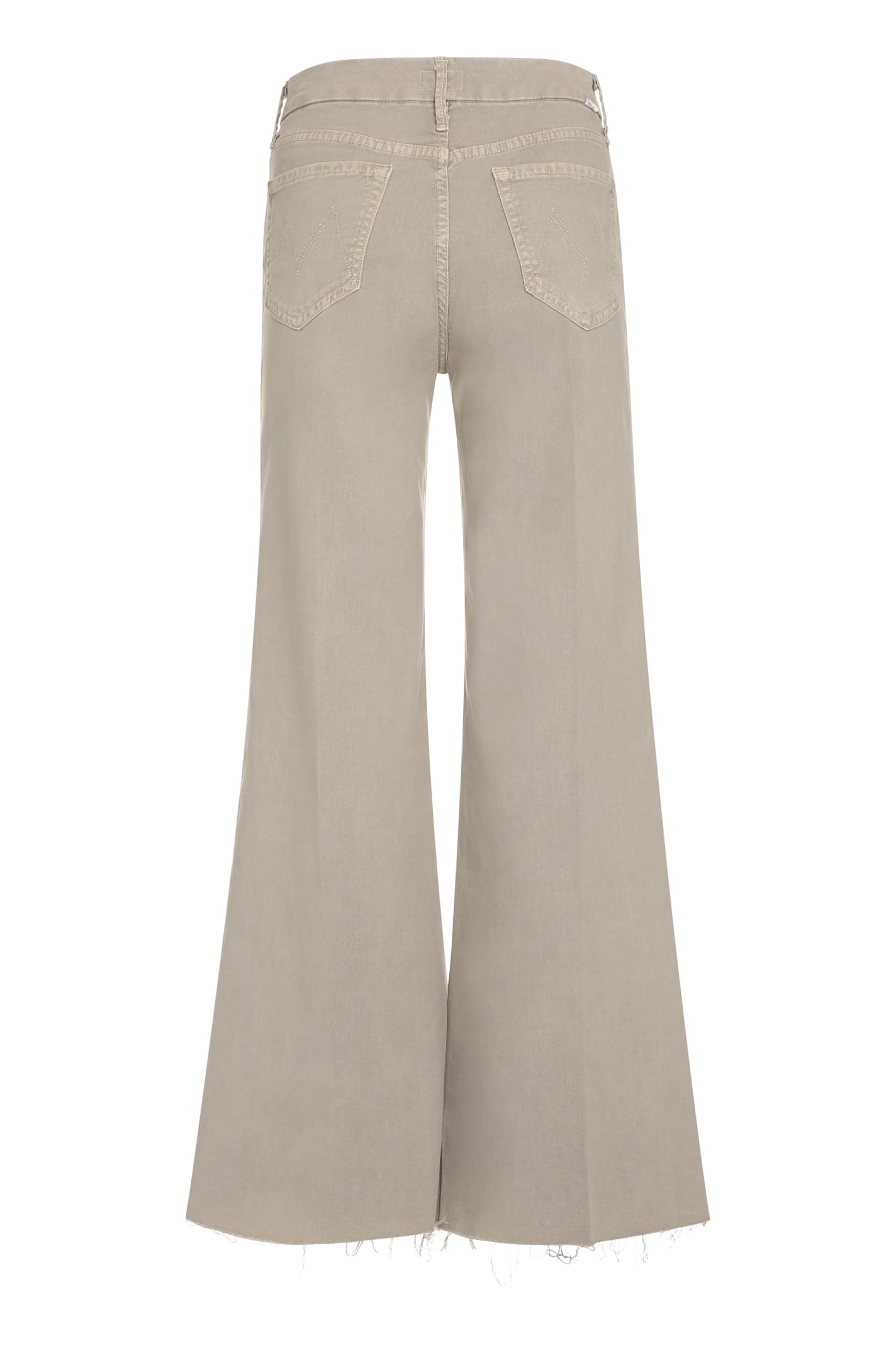 Shop Mother Buttoned Flared Jeans In Agate Grey