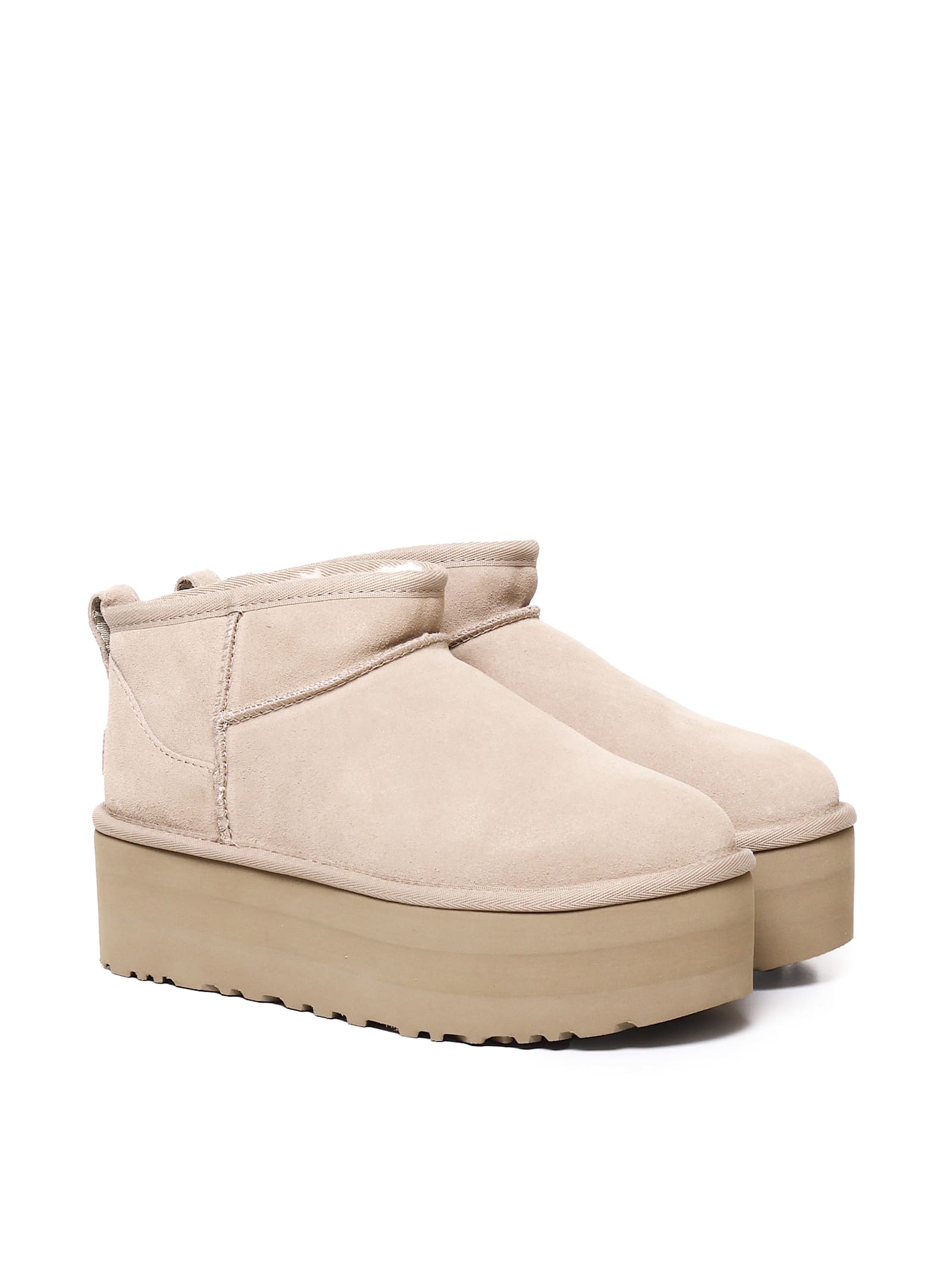Ugg Classic Ultra Mini Platform Boots In Neutral