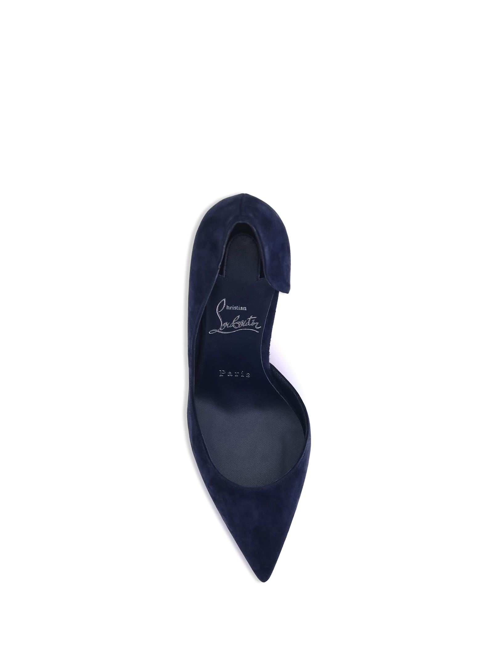 Christian Louboutin Pointed Toe Suede Finish Pumps In Blue