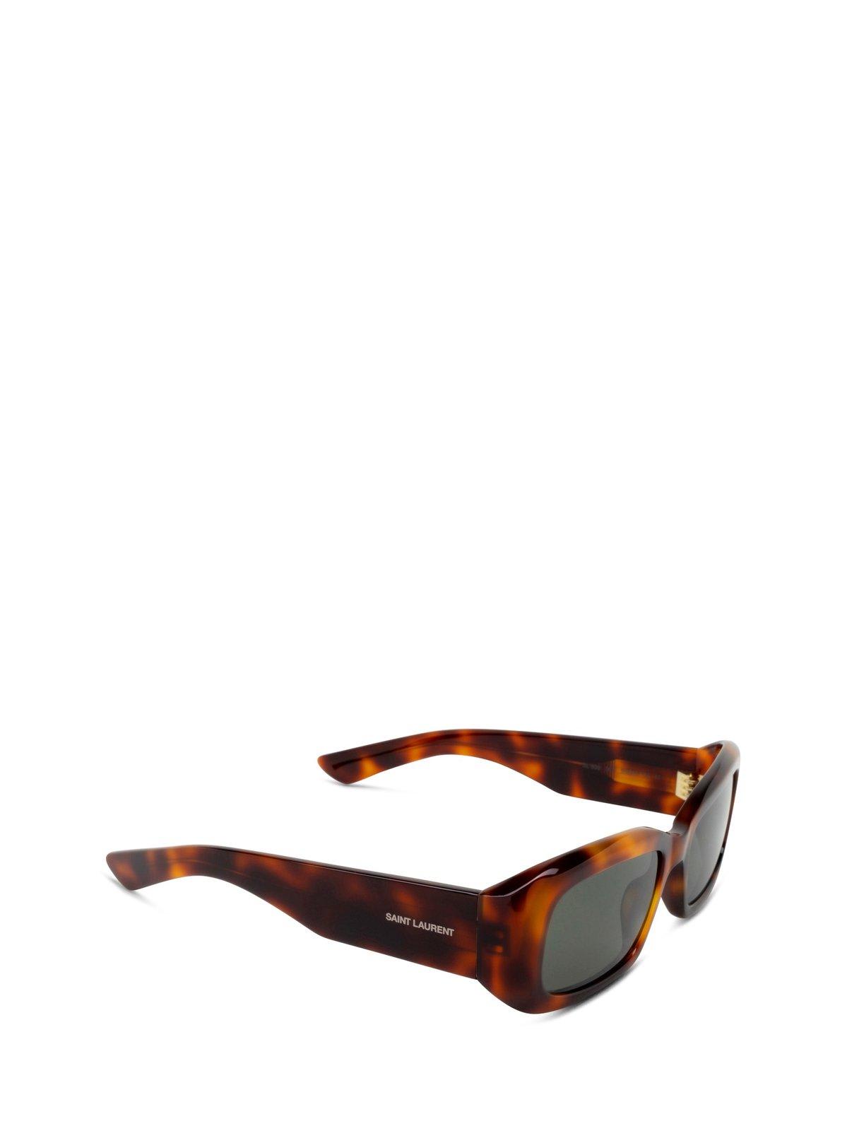 Saint Laurent Rectangle-frame Sunglasses In Brown