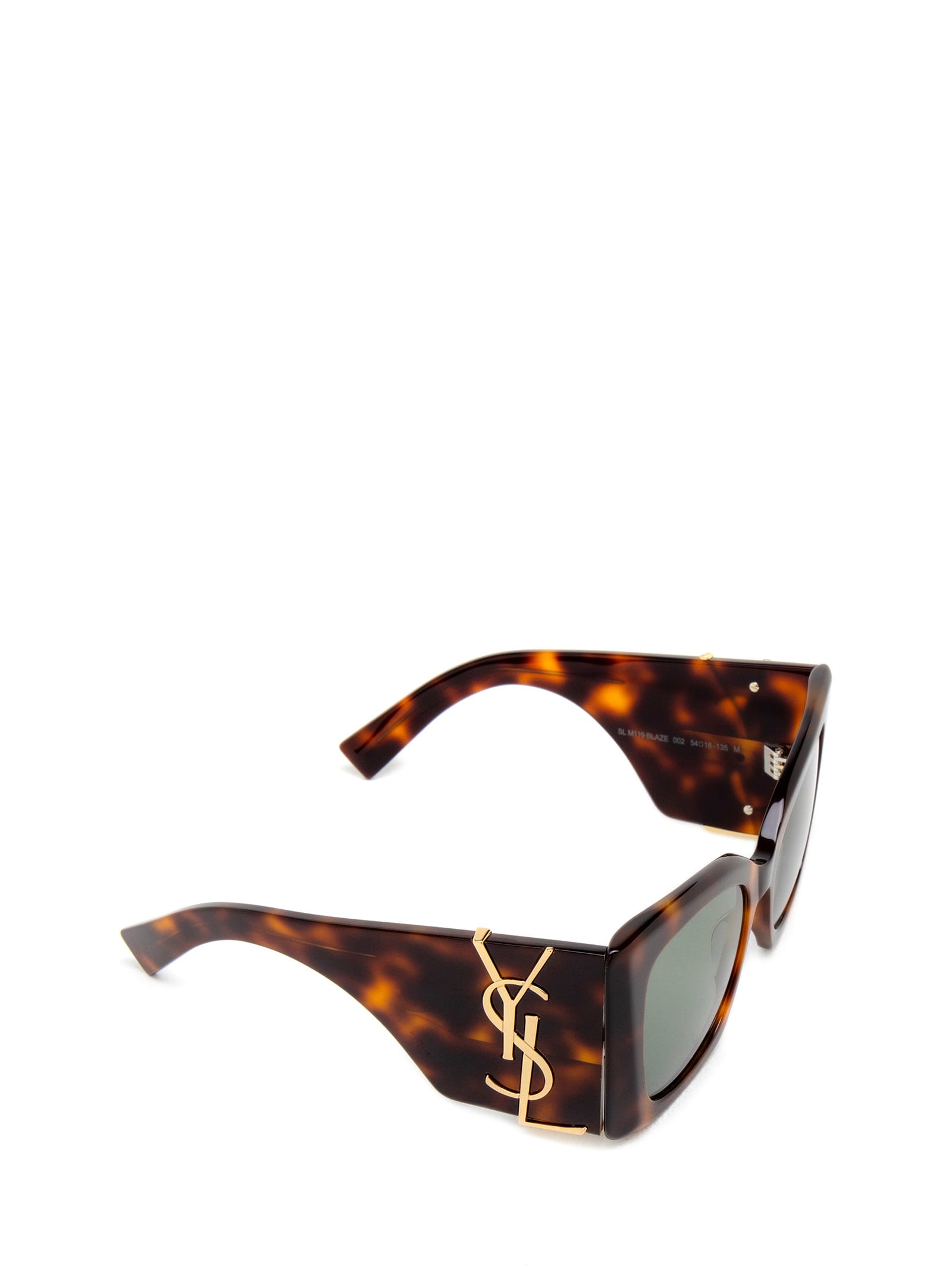 Shop Saint Laurent Sl M119 Blaze Havana Sunglasses