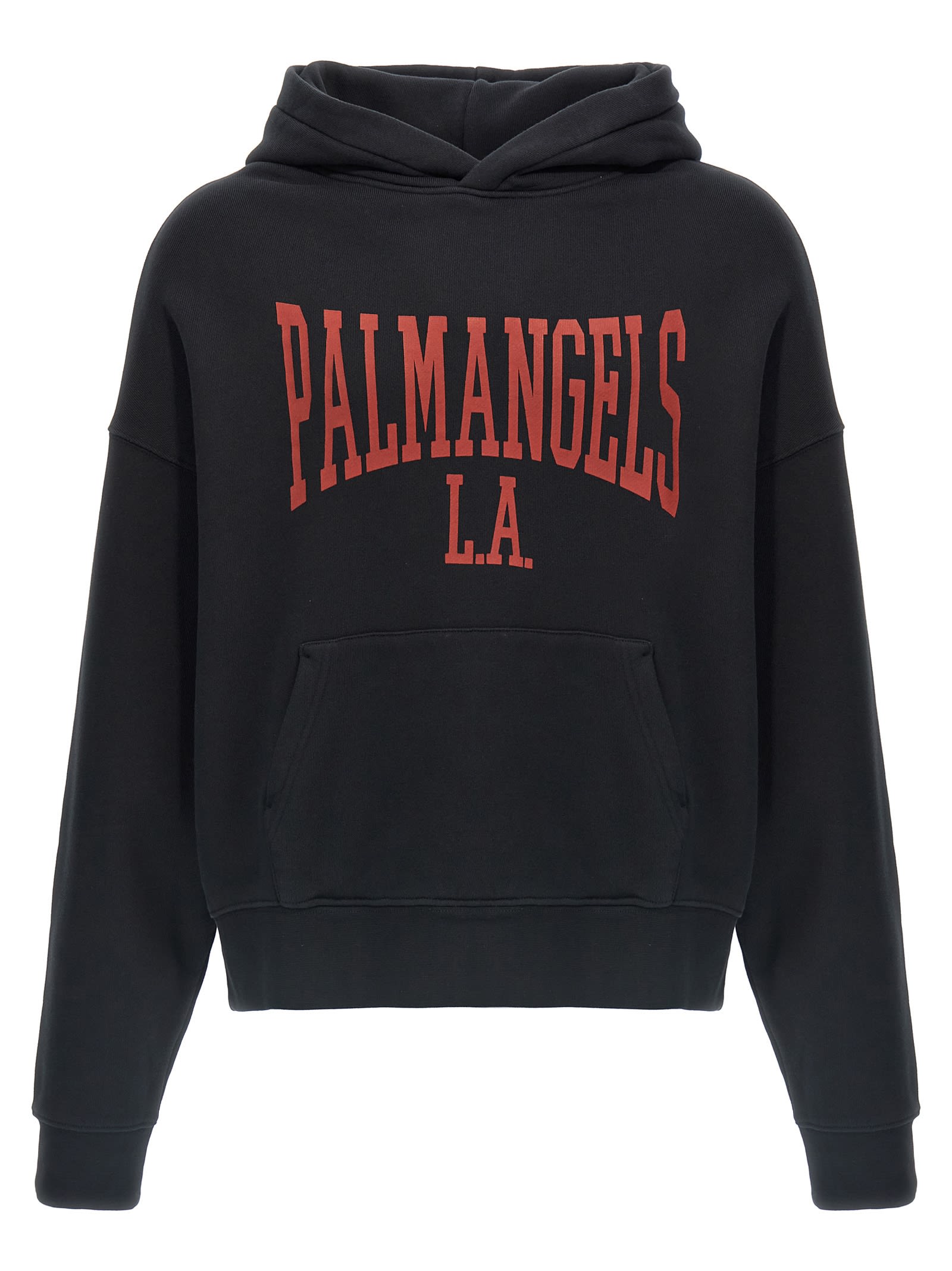 Shop Palm Angels College Hoodie In Black Dark Red