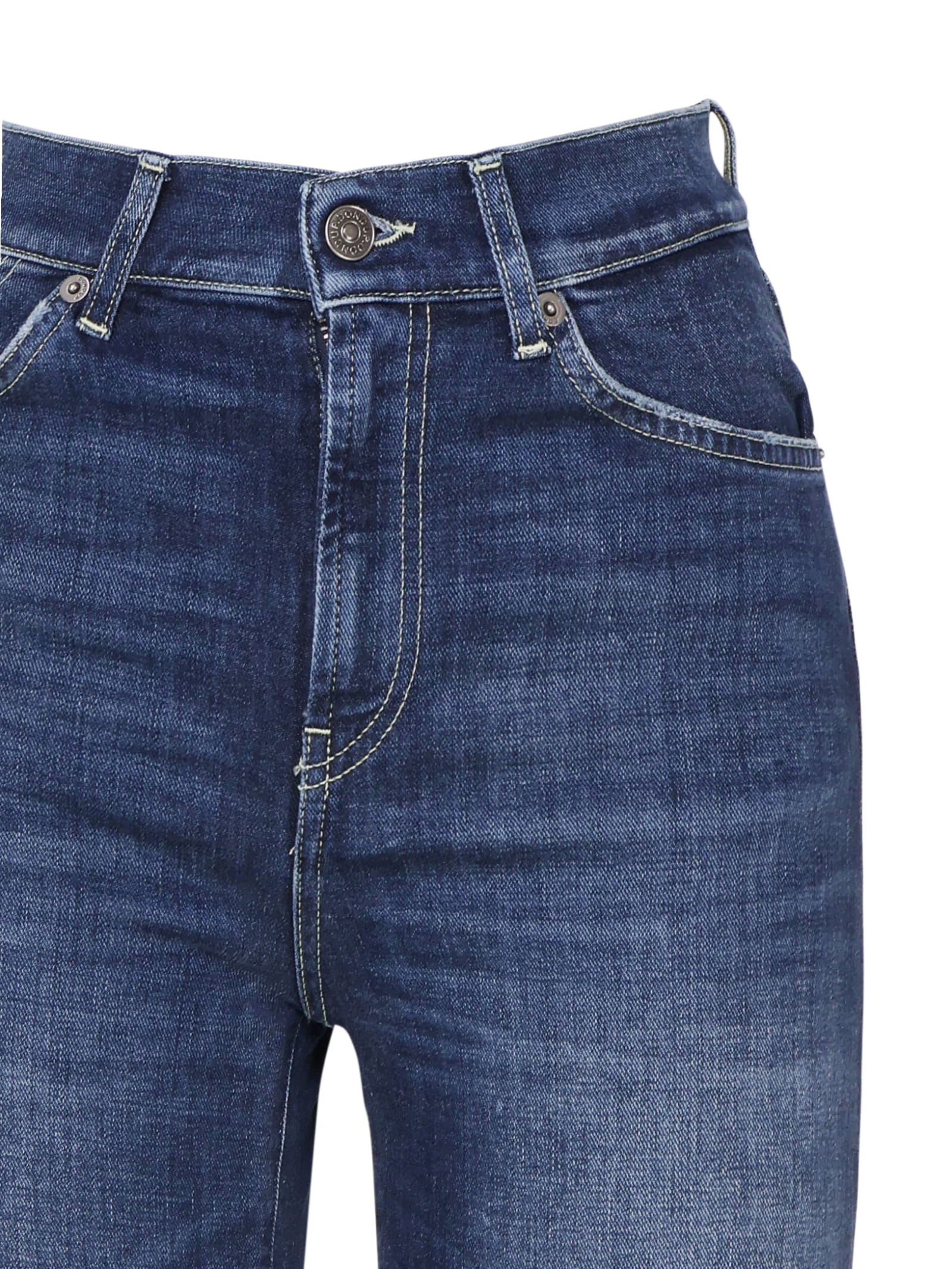 Dondup Cotton Denim Amber In Blue