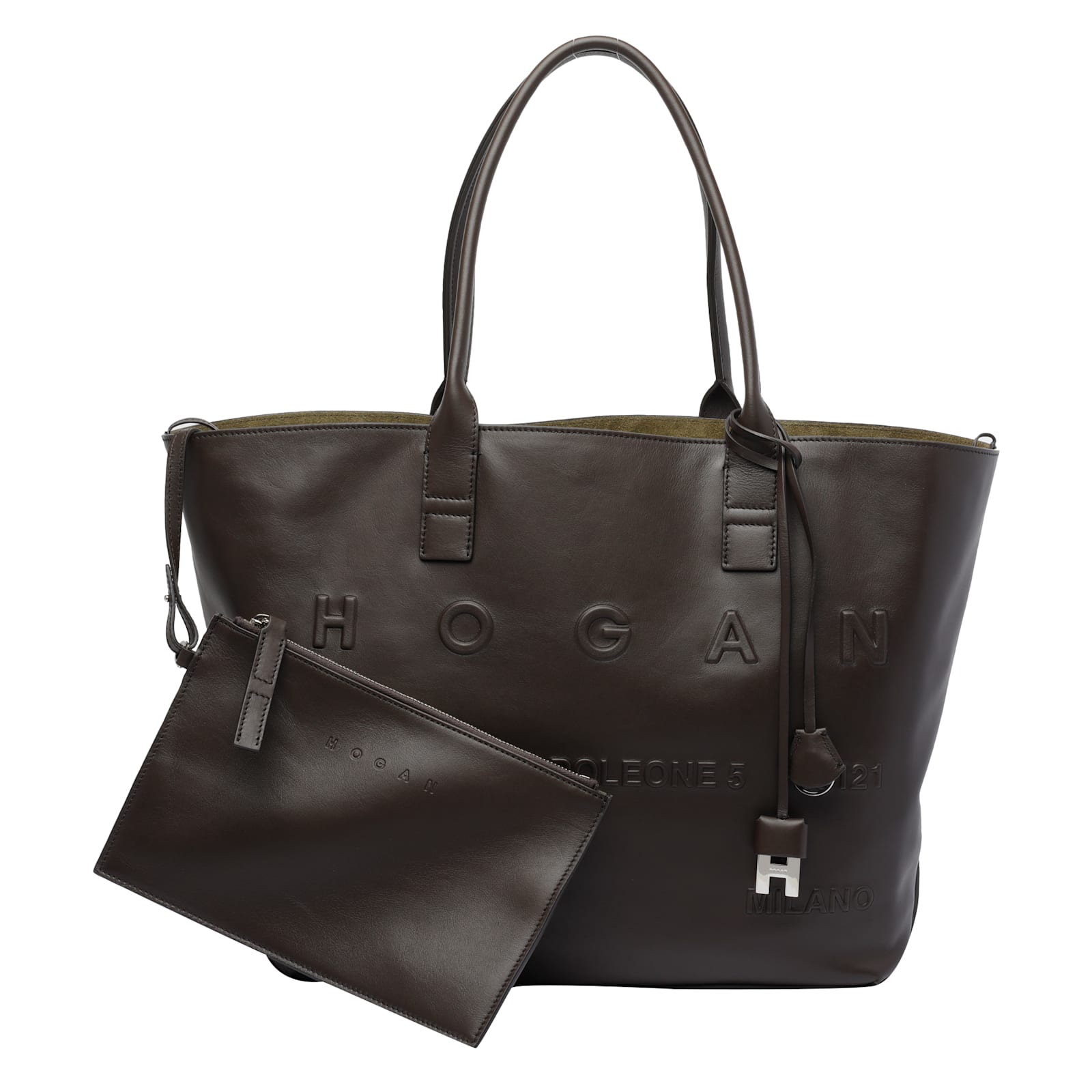 Hogan Script Medium Shopping Bag In Black