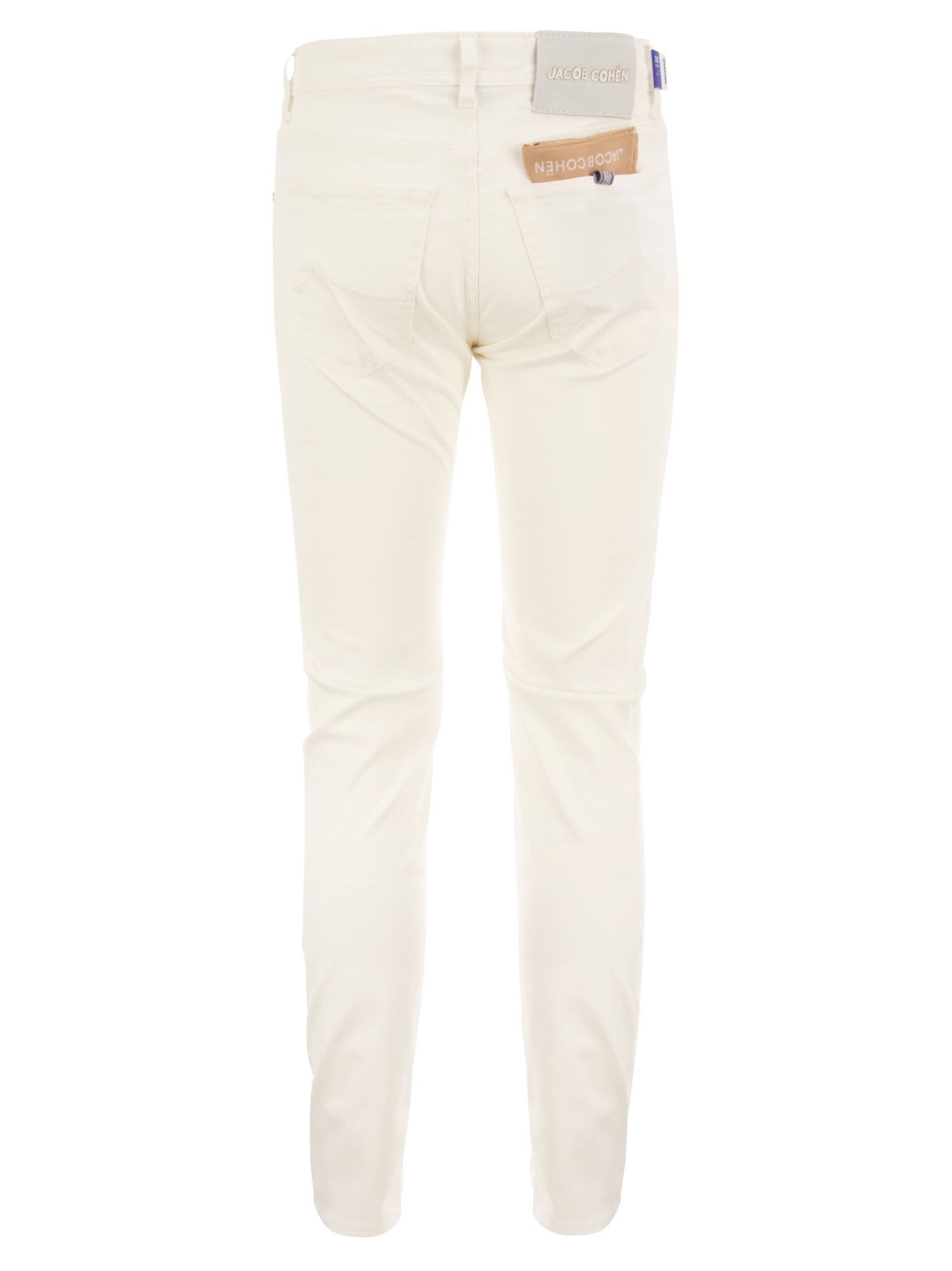 Shop Jacob Cohen Nick - Slim-fit Five-pocket Trousers In White