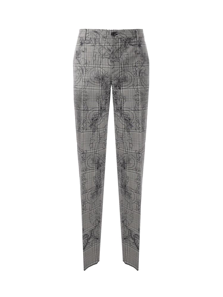 Versace Silver Baroque Print Trousers