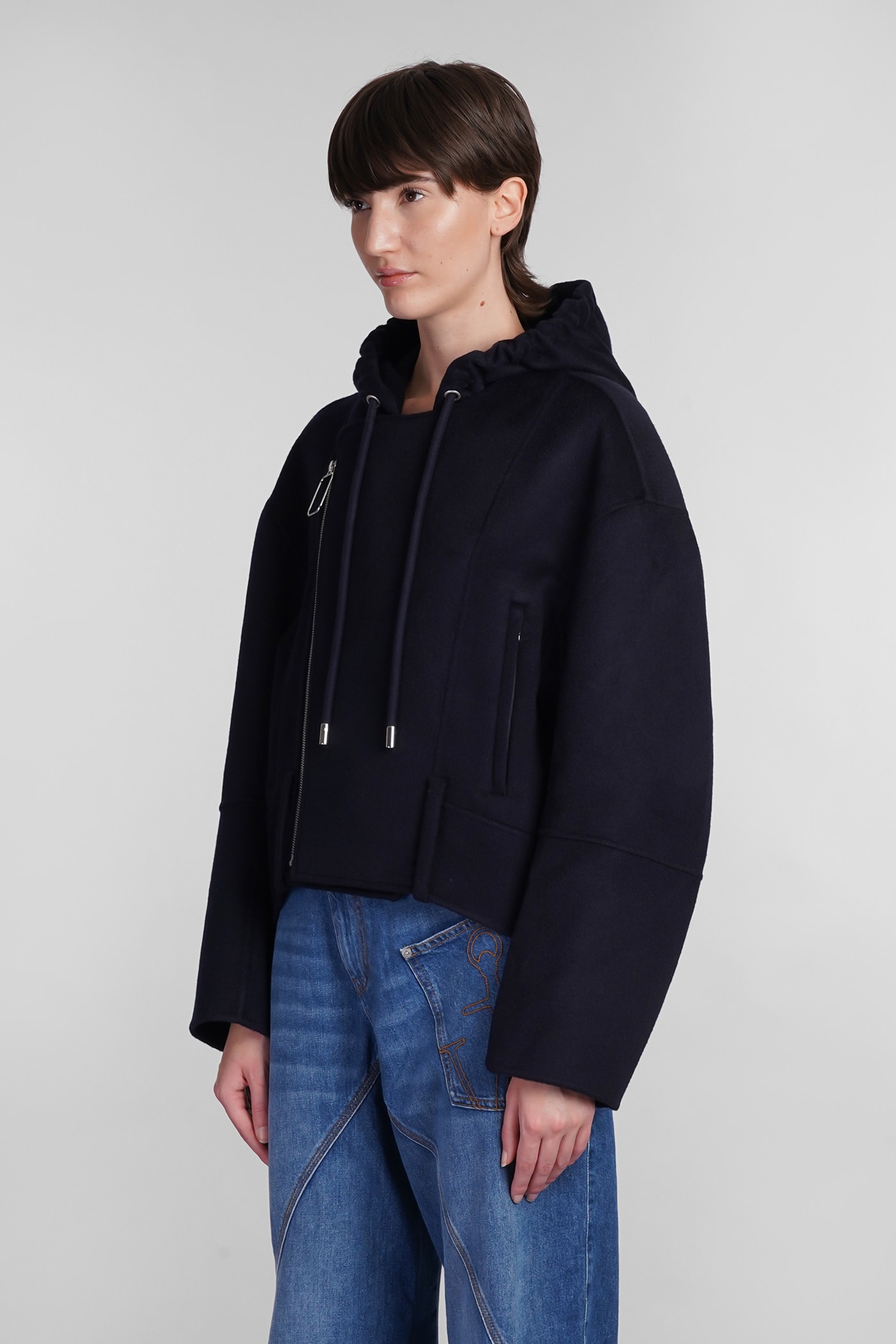 Shop Jw Anderson Casual Jacket In Blue Wool